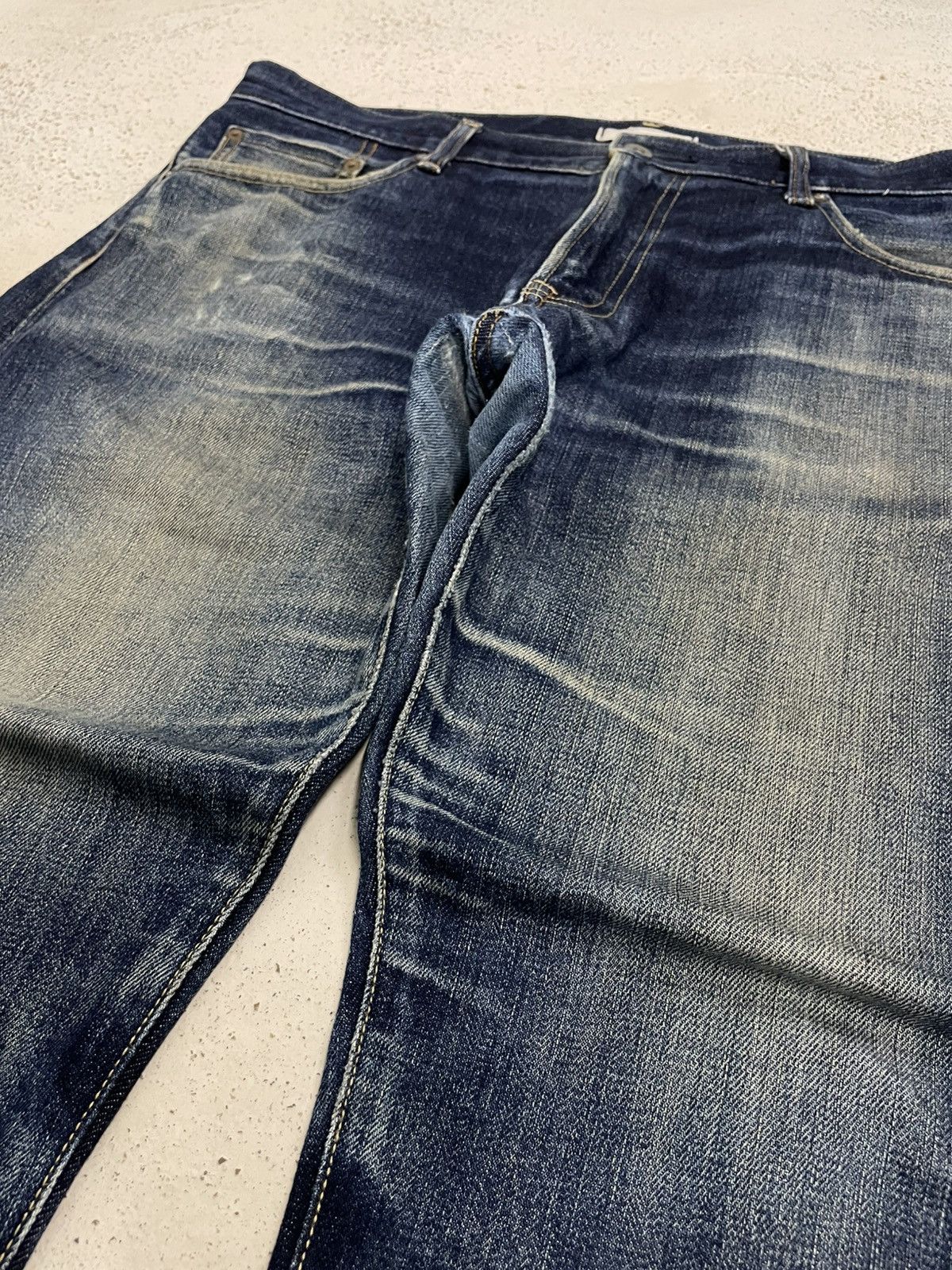 Japanese Brand Uniqlo Nigo Selvedge Mud Workaholic Denim SelfRepair Size US 37 - 8 Thumbnail