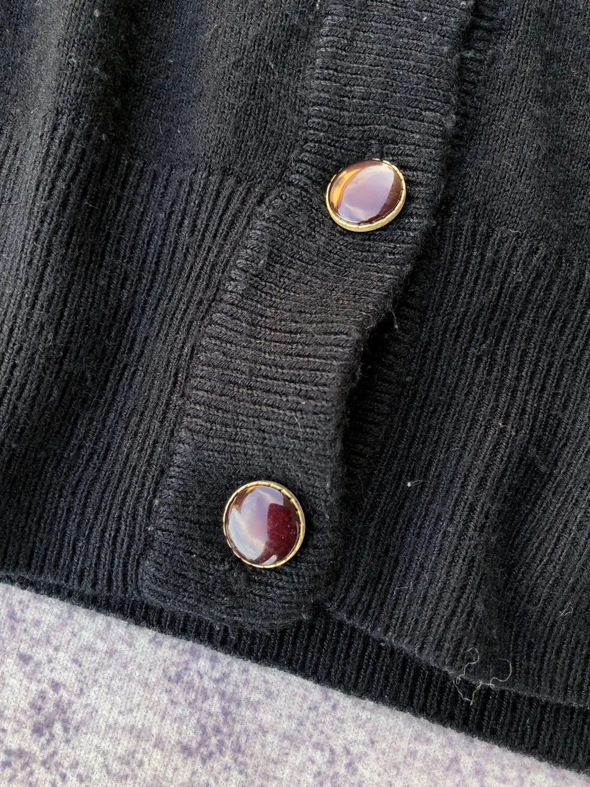Other Black Cardigan V Neck Sweater Long Sleeve Pullover Size US L / EU 52-54 / 3 - 5 Thumbnail