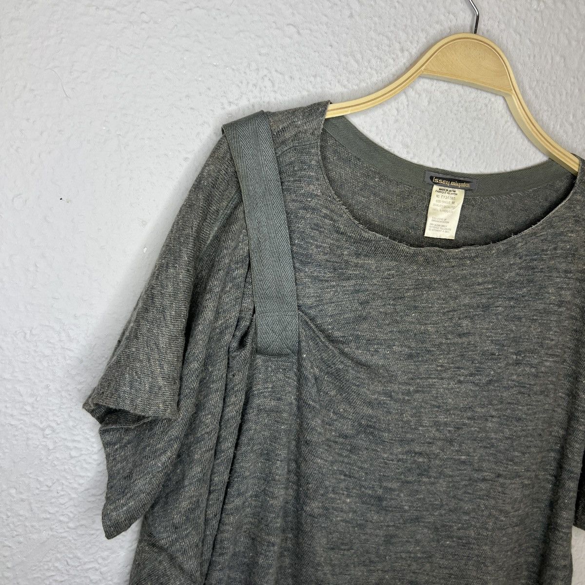 Designer × Issey Miyake Vintage Issey Miyake Tshirt Tee Top Designer Linen Grey 80s Size US M / EU 48-50 / 2 - 4 Thumbnail