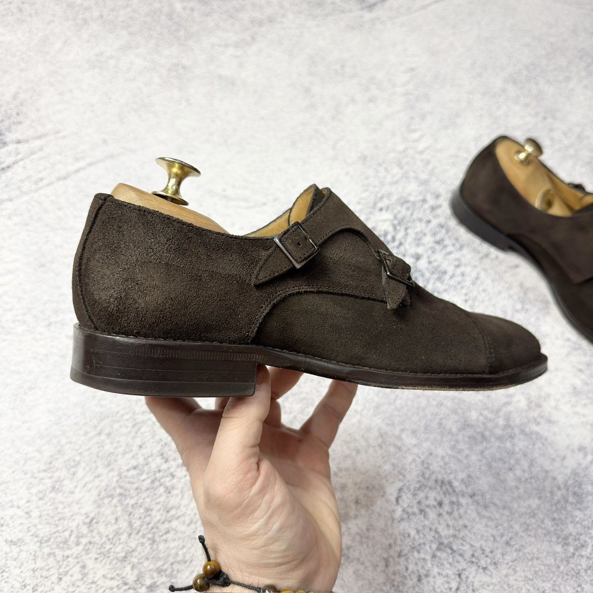 Designer Soci3ty Brown Suede Double Monks US8.5 UK7.5 EU41.5 Size US 8.5 / EU 41-42 - 5 Thumbnail
