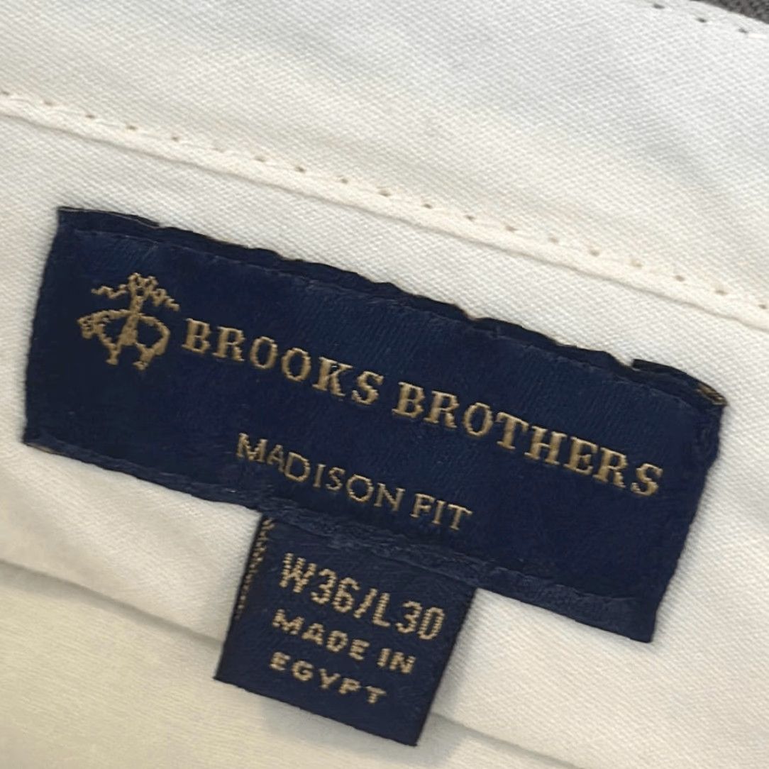Brooks Brothers Brooks Brothers Mens Madison Fit 100% Wool Dress Pants Khaki W38 x L32 Chino Casual Dress Pants Mens Gray 36 Inches Inseam 30 Size US 36 / EU 52 - 5 Thumbnail