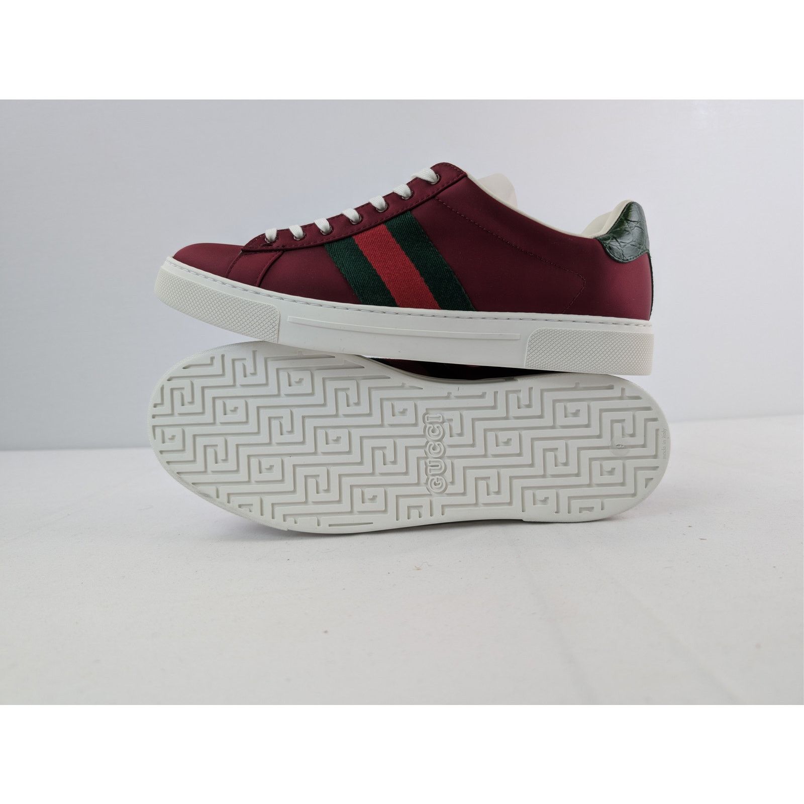 Gucci o1rshd1 Ace leather-trimmed sneakers in Red Size US 9.5 / EU 42-43 - 14 Thumbnail