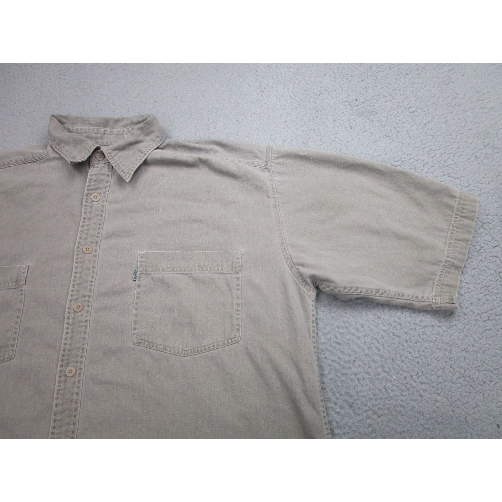 Levi's VINTAGE Levi's Canvas Shirt Men XL Beige Casual Workwear 90s Grunge Cowboy Size US XL / EU 56 / 4 - 2 Thumbnail