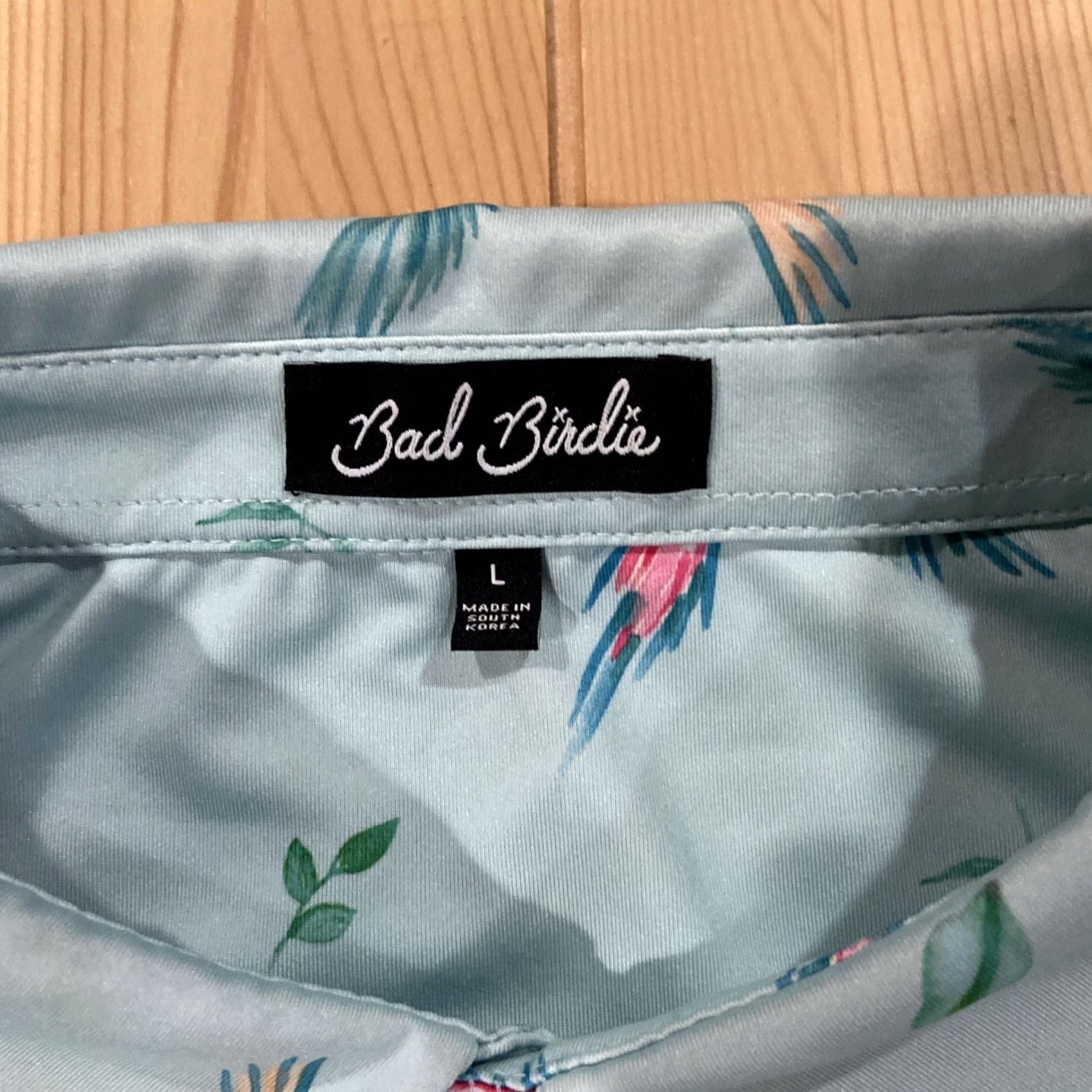 Vintage Bad Birdie Polo Shirt Parrot Macaw Turquoise Short Sleeve Mens L Blue Golf Logo Size US L / EU 52-54 / 3 - 2 Thumbnail