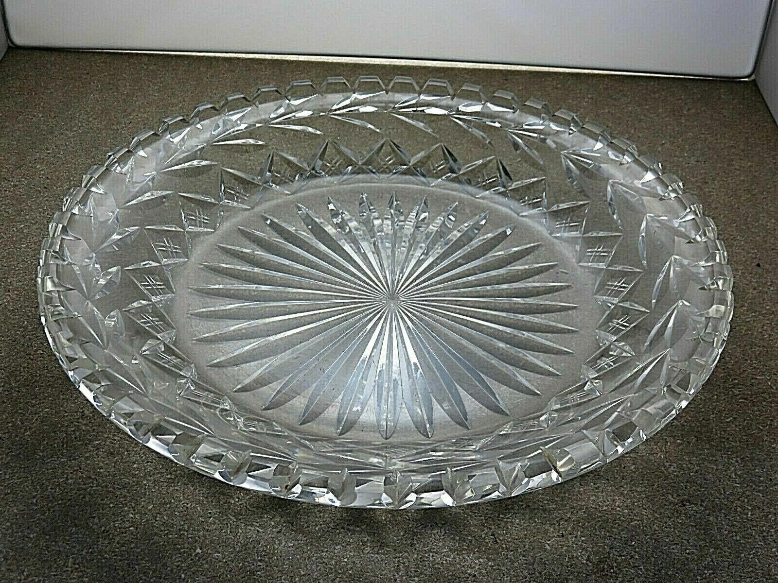 The Unbranded Brand Antique Lead Crystal Cut Glass Unique Rare Serving Tray Size ONE SIZE - 6 Thumbnail