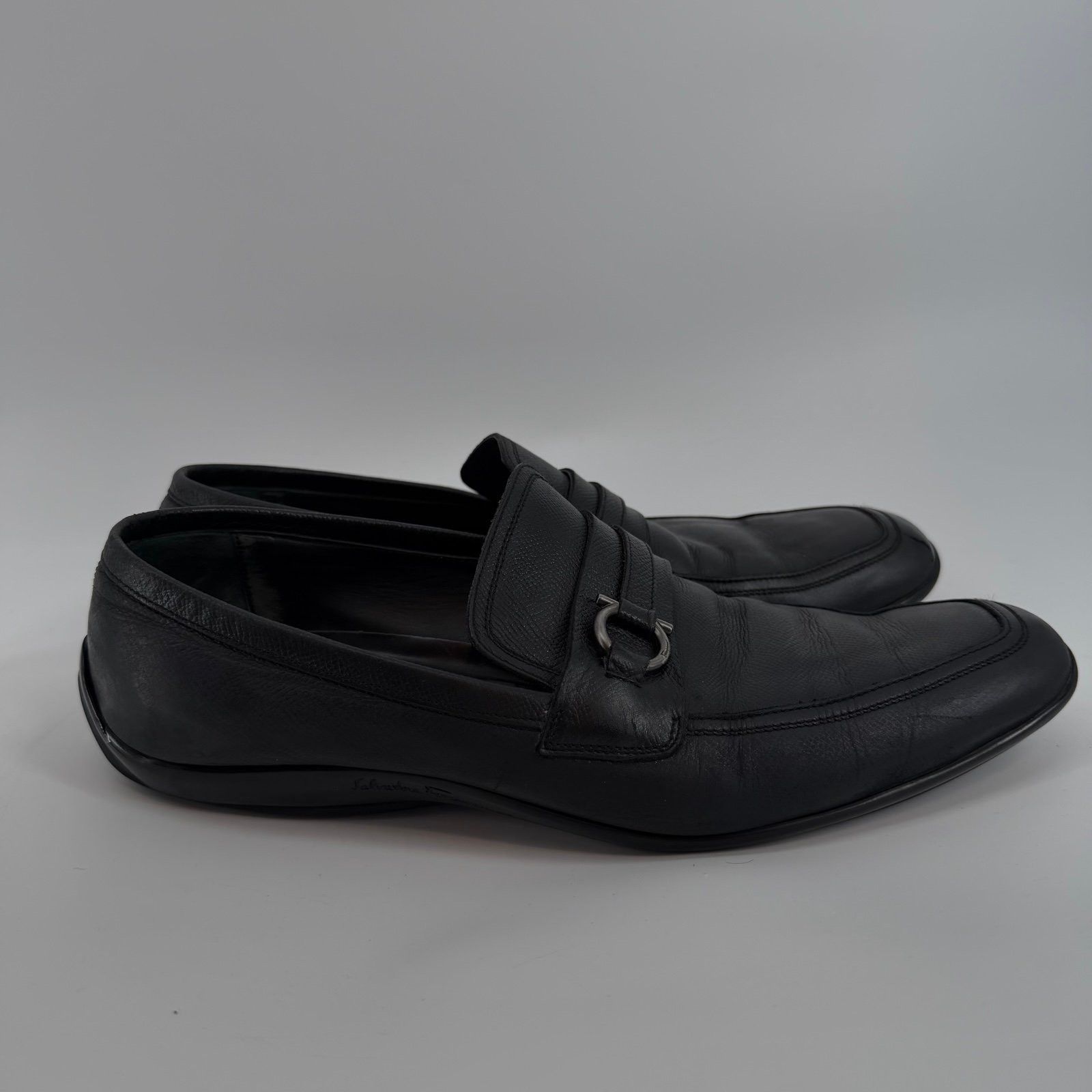 Salvatore Ferragamo Salvatore Ferragamo Men Size 9.5 Black Leather Horsebit Loa Size US 9.5 / EU 42-43 - 1 Thumbnail