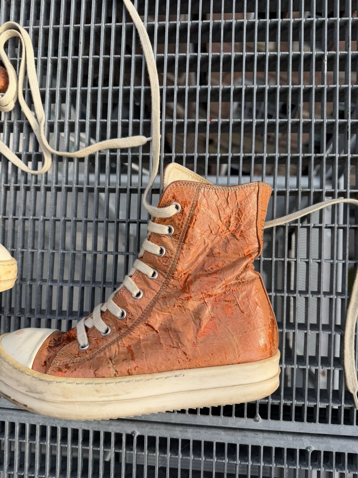 Rick Owens Drkshdw Rick Owens Drkshdw Papaya Foil Ramones Size US 6.5 / IT 36.5 - 2 Thumbnail