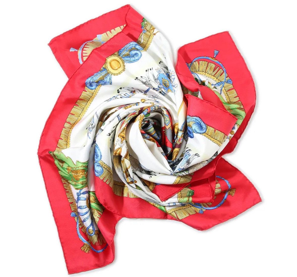 Designer × Hermes HERMÈS Carre 90 Caparacons de la France et de L'Inde Silk Size ONE SIZE - 7 Thumbnail