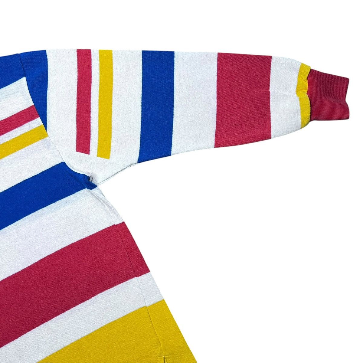 Adidas Vtg 1990s Adidas Striped Collar Polo Rugby Long Sleeve Shirt Size US L / EU 52-54 / 3 - 5 Thumbnail
