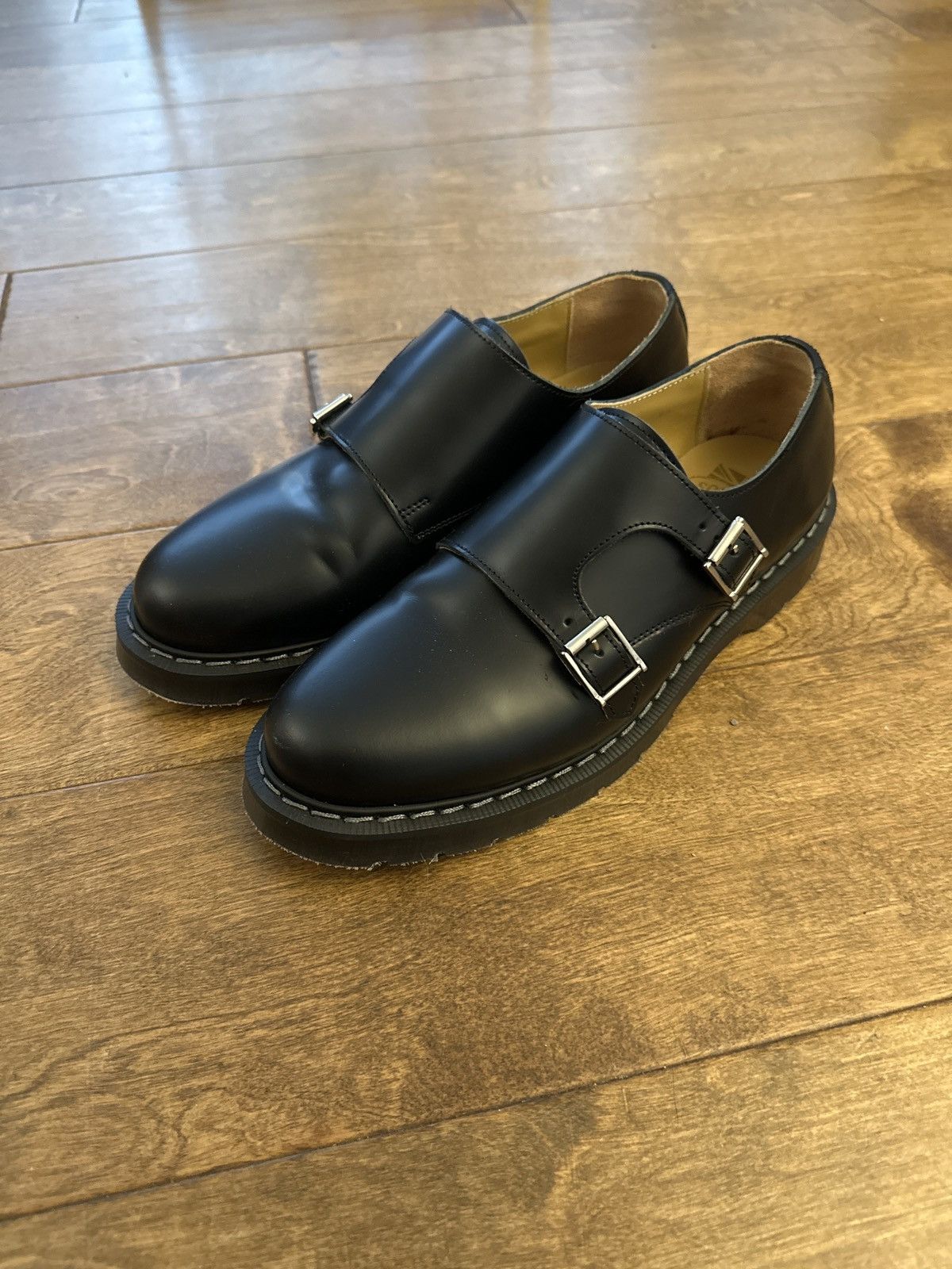 Zapatos Hombre Monje Zapatos Monk Solovair Hi-Shine Doble Hebilla