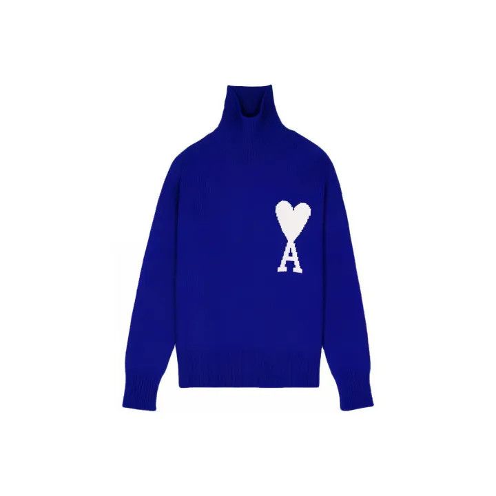 AMI AMI Logo Knit Turtleneck Sweater for Men 0079 Size US M / EU 48-50 / 2 - 1 Thumbnail