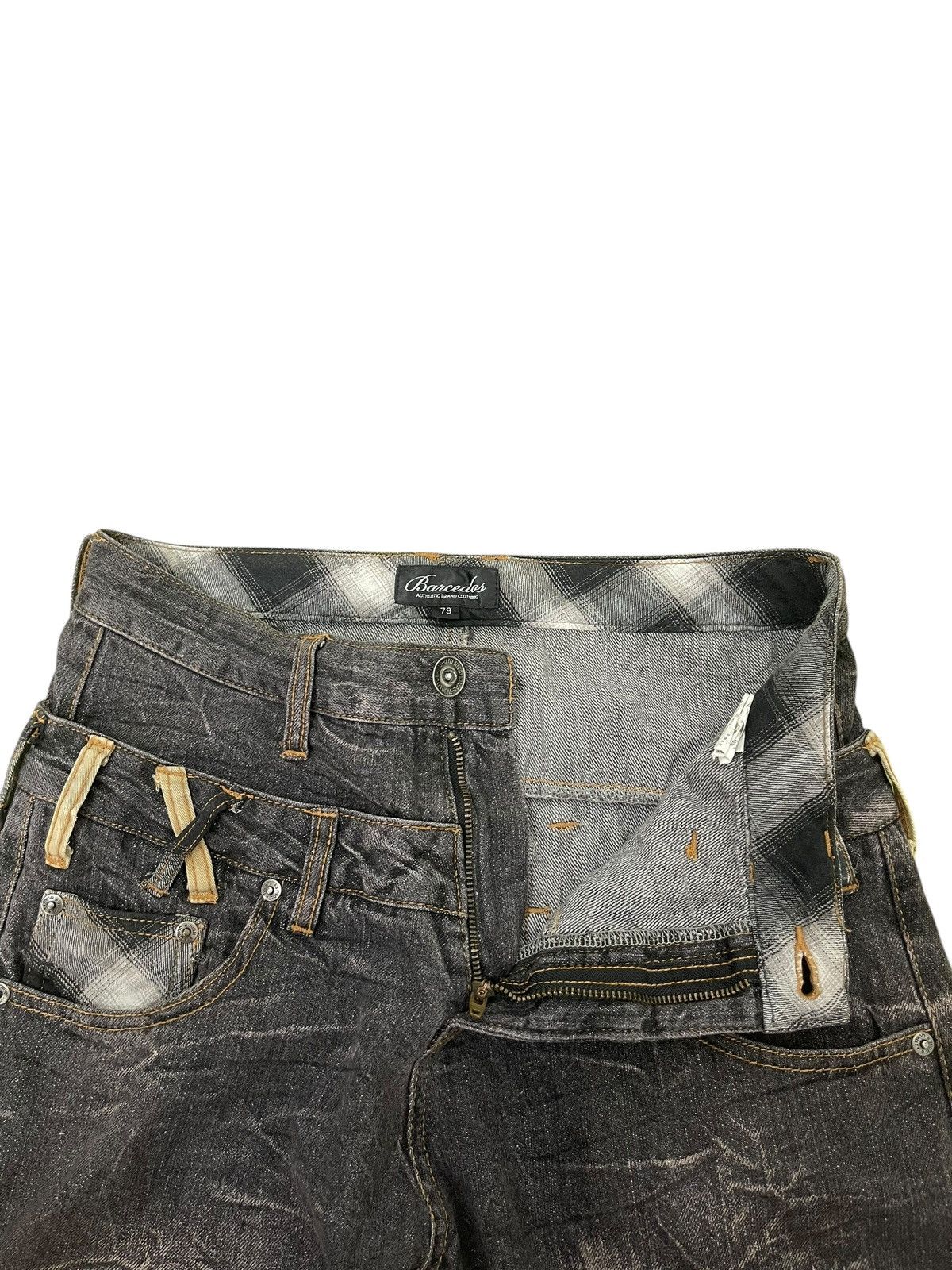 Japanese Brand Double Waist Jeans Barcedos Mud Washed Slim 9🟦 Size US 30 / EU 46 - 8 Thumbnail
