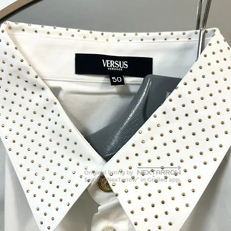 Versace Versace White Cotton Long Sleeve Shirt for Men . Size US L / EU 52-54 / 3 - 4 Thumbnail