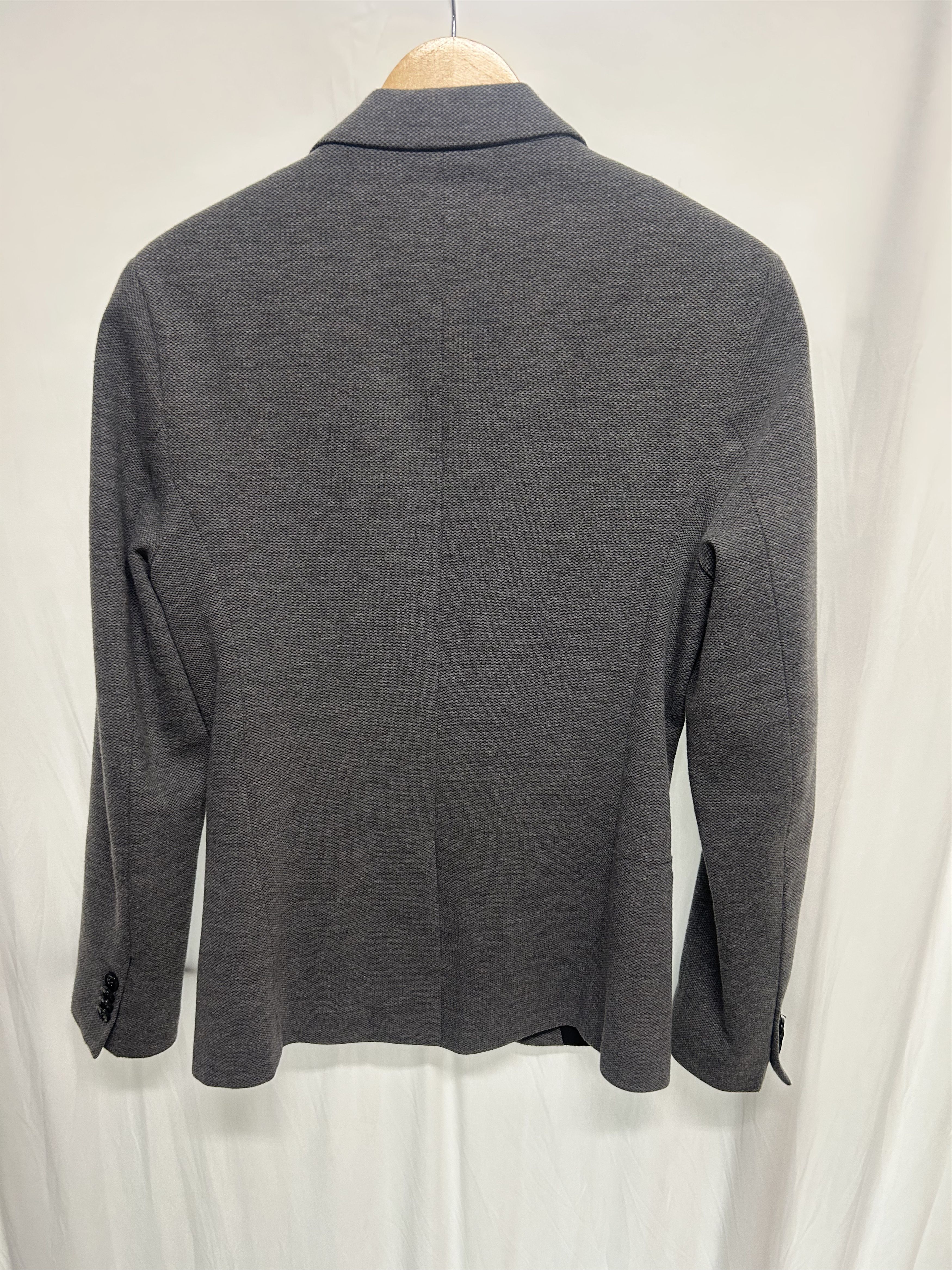 Zara Zara Gray Cotton Textured Blazer Size US XS / EU 42 / 0 - 3 Thumbnail