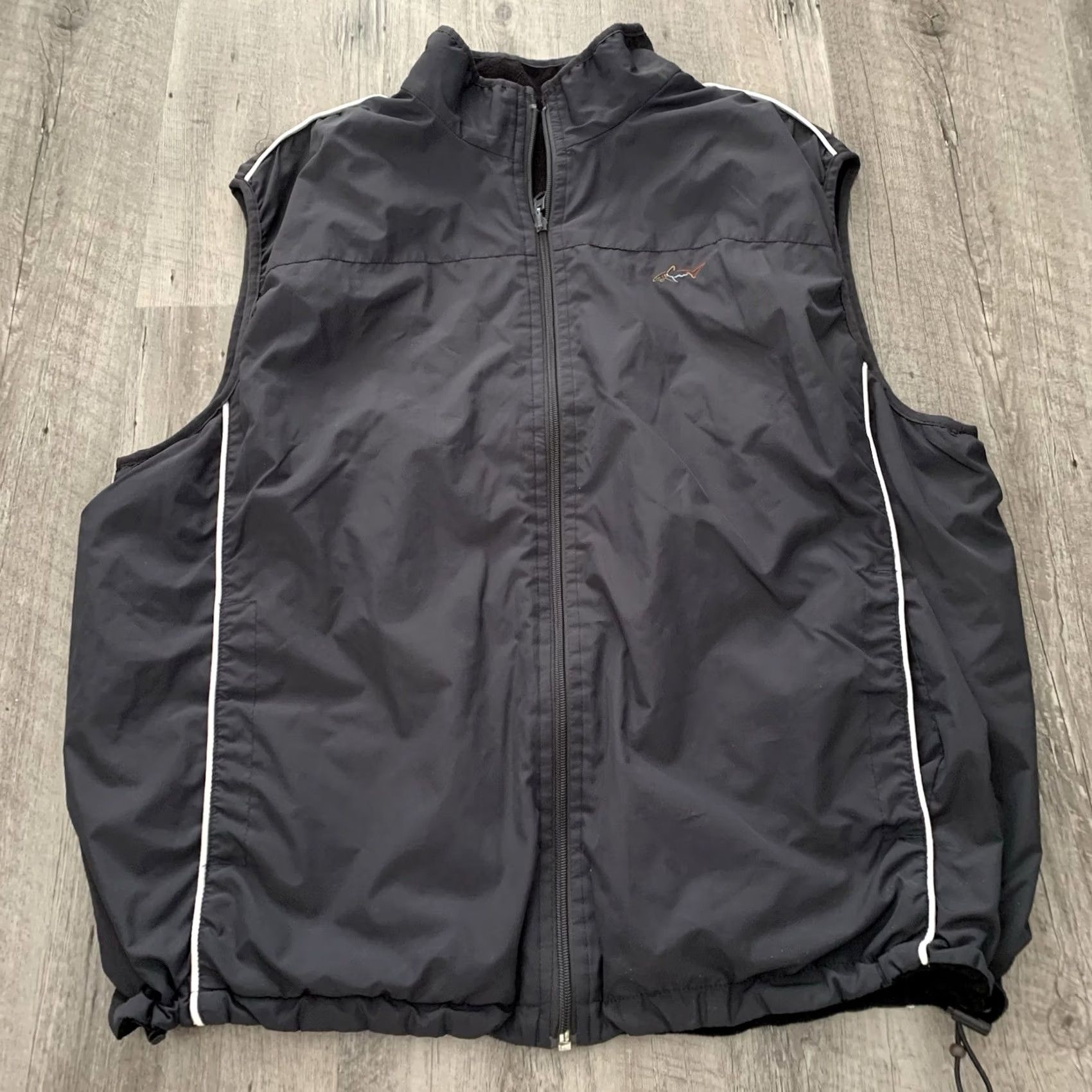 Vintage Greg Norman Shark Tasso Elba Windbreaker Vest Mens XL Gray Fleece Lined Golf Full Zip Size US XL / EU 56 / 4 - 6 Thumbnail