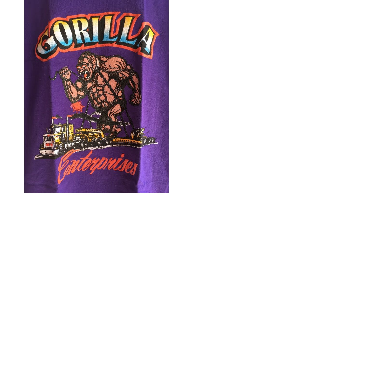 Vintage VINTAGE Hanes Fifty-Fifty T-Shirt Gorilla Enterprises Big Rig Truck Trucker 80s 90s Purple M Mens Graphics USA Size US M / EU 48-50 / 2 - 9 Thumbnail