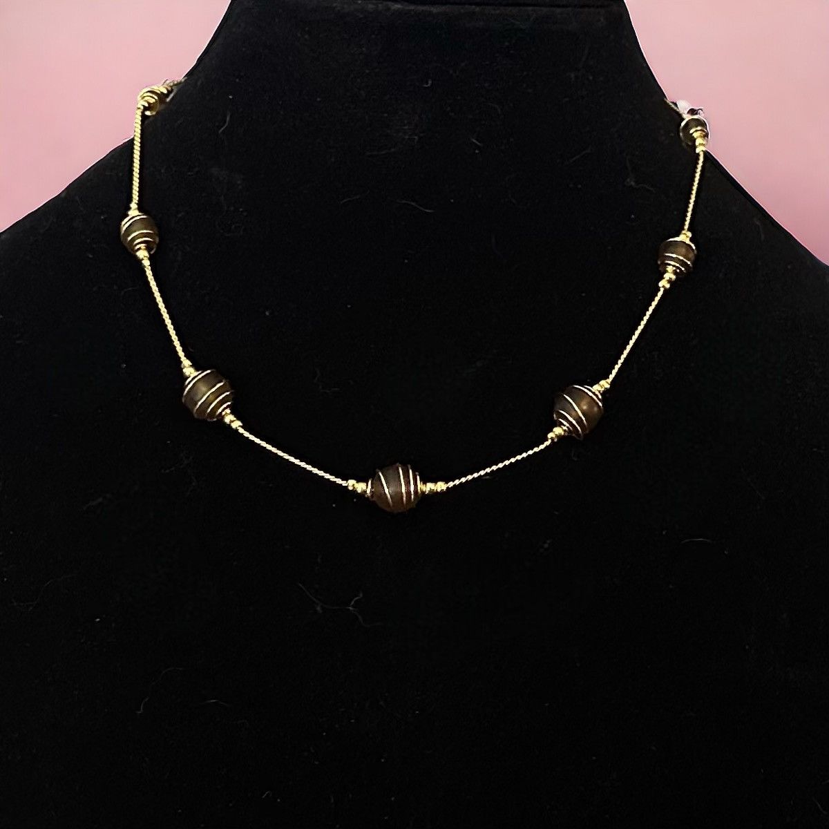 Other Wire wrapped olive glass bead necklace Size ONE SIZE - 1 Thumbnail