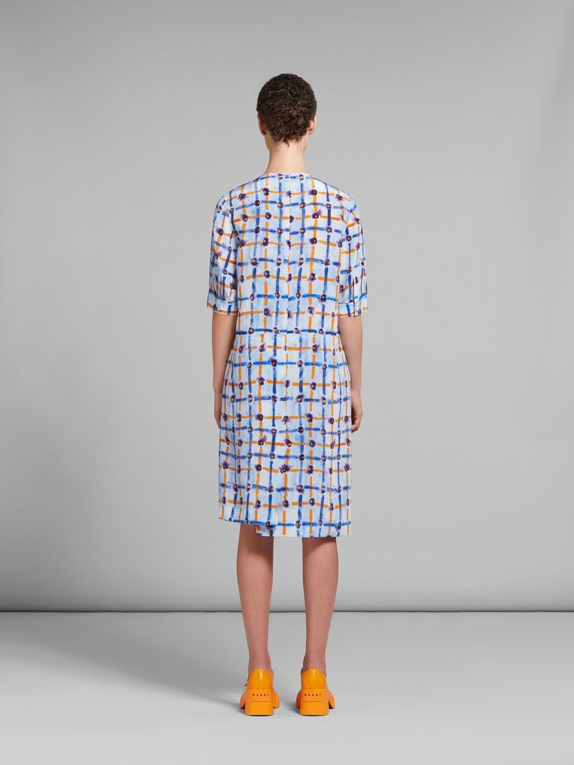 Marni o1w1db10125 Floral Print Asymmetric Midi Dress in Blue Size S / US 4 / IT 40 - 4 Thumbnail