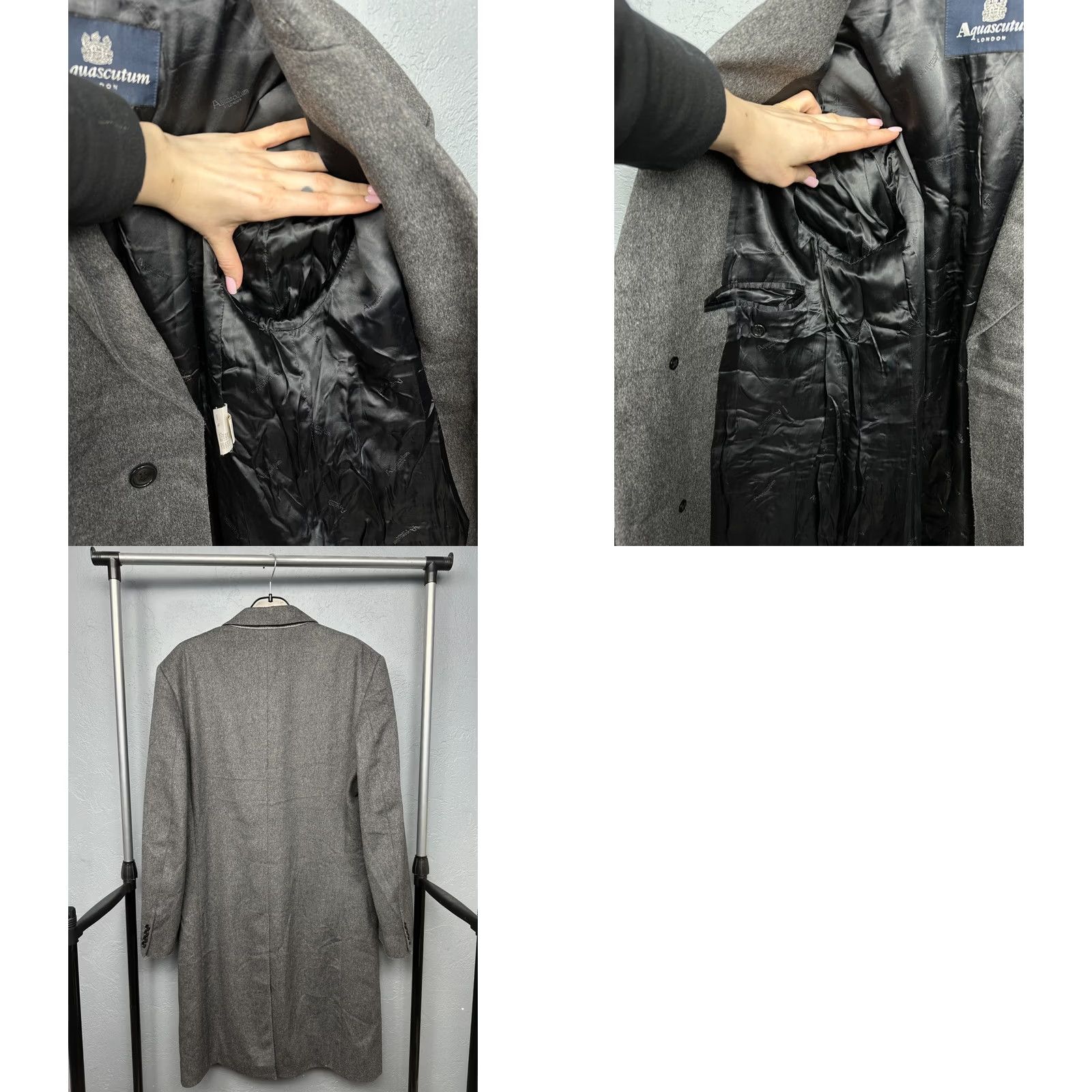 Aquascutum VINTAGE Aquascutum Mens Coat overcoat Wool Gray 40R 50R Long Solid Buttoned UK Wool 110 cm Mens Size US XXS / EU 40 - 8 Thumbnail