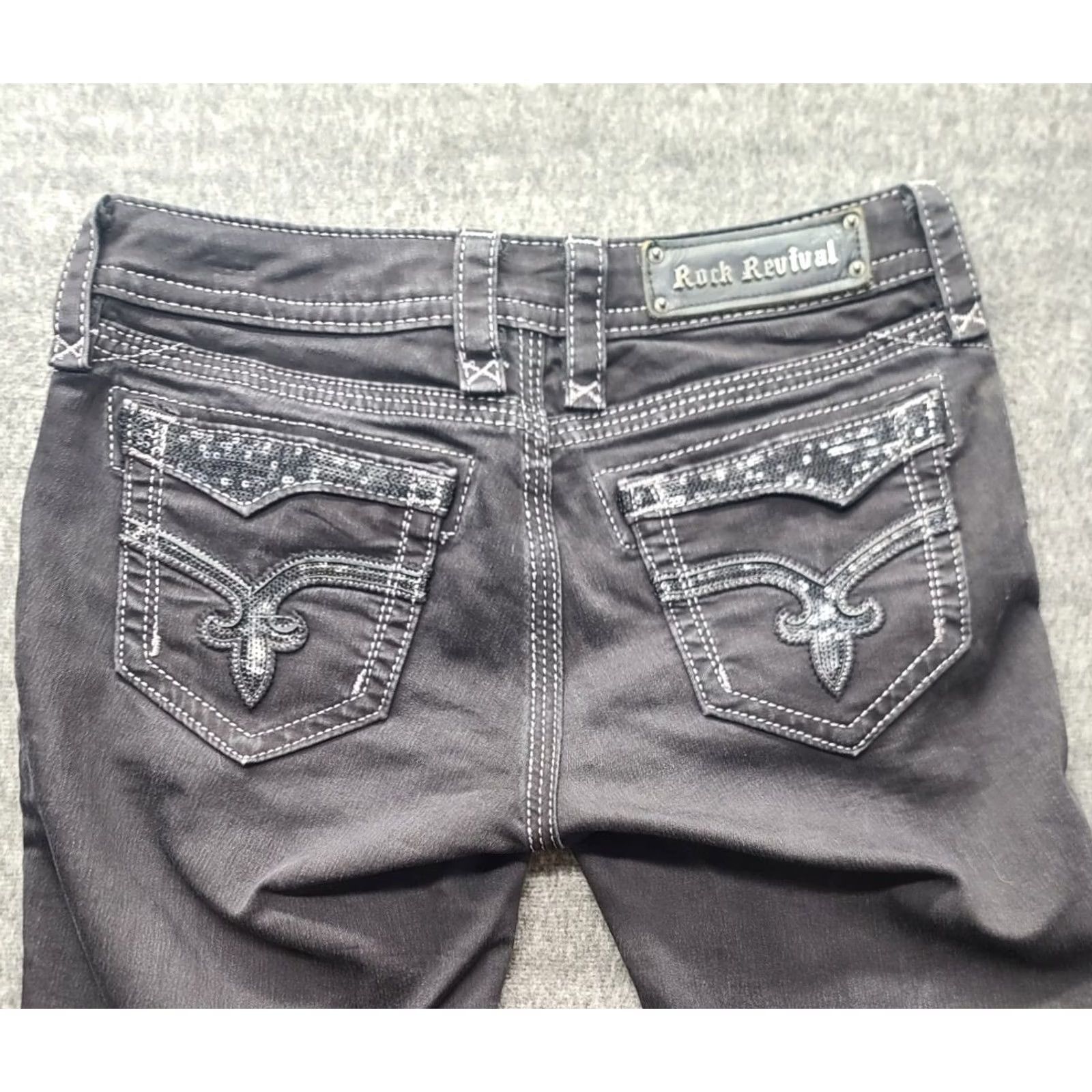 Vintage VINTAGE Rock Revival Jeans Womens 26x31 Vivian Easy Skinny Fit Straight Leg Black Size 26" / US 2 / IT 38 - 2 Thumbnail