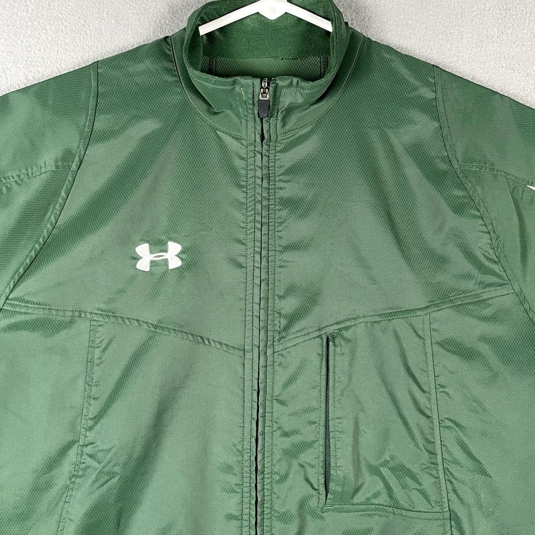 Under Armour Under Armour Jacket Mens M Green White Full Zip All Seasons Gear Track Jacket Athletic Pockets Size US M / EU 48-50 / 2 - 2 Thumbnail