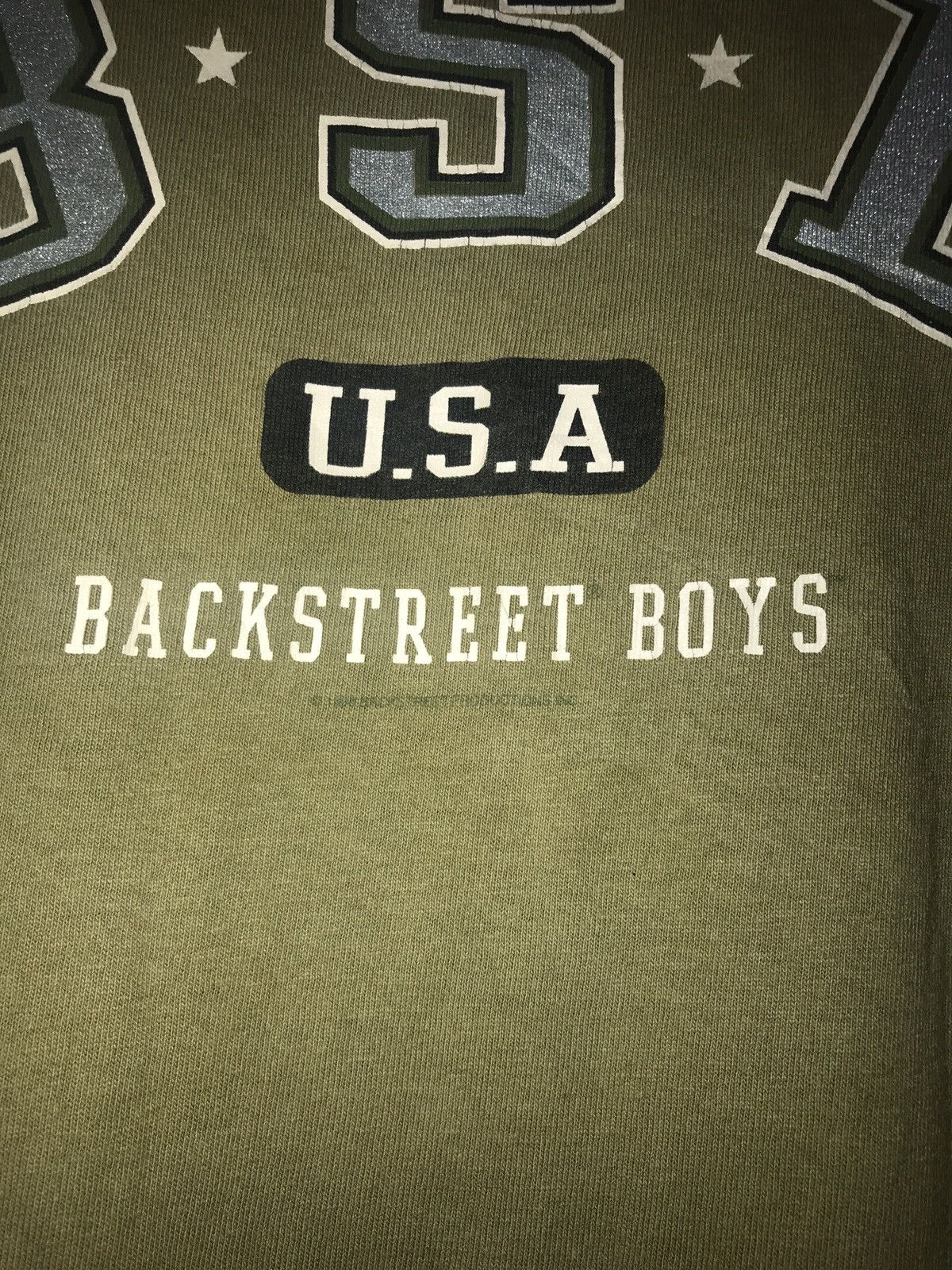 Band Tees × Tultex × Vintage Vintage 90s Backstreet Boy Olive Green T-shirt Size XL Size US XL / EU 56 / 4 - 3 Thumbnail