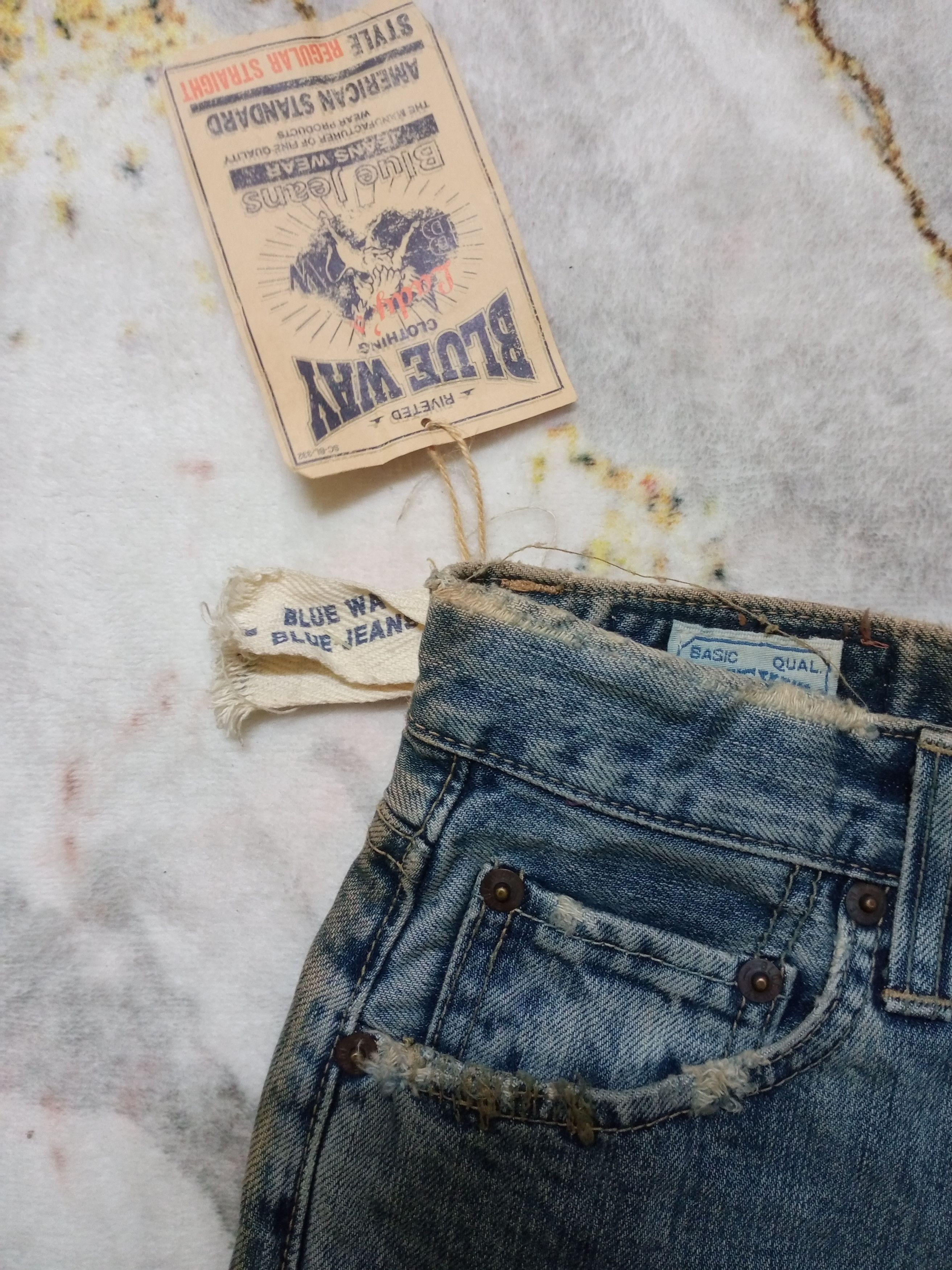 If Six Was Nine × Japanese Brand × Vintage Rare Vintage BlueWay Distressed Denim Pants Size 28" / US 6 / IT 42 - 11 Thumbnail