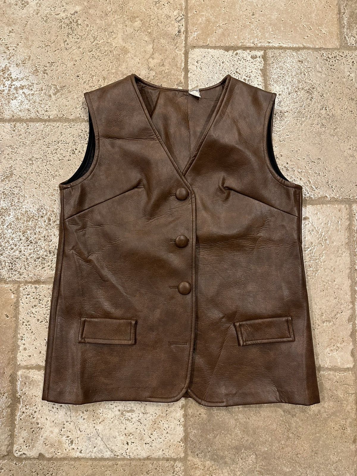 Vintage Vintage Union Made Brown Leather Vest Size M / US 6-8 / IT 42-44 - 3 Thumbnail
