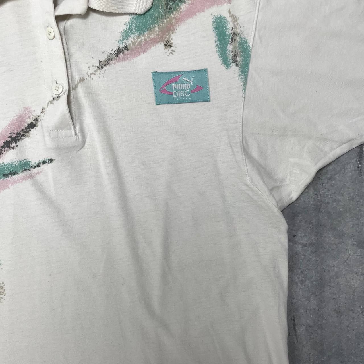 Puma Vintage 90s Puma Disc System Retro Polo Shirt White Size M Size US M / EU 48-50 / 2 - 11 Thumbnail