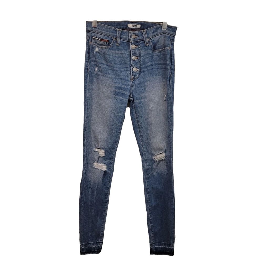 Tommy Hilfiger Tommy Hilfiger High Rise Straight Leg Skinny Jean Jegging Size 26" / US 2 / IT 38 - 2 Thumbnail