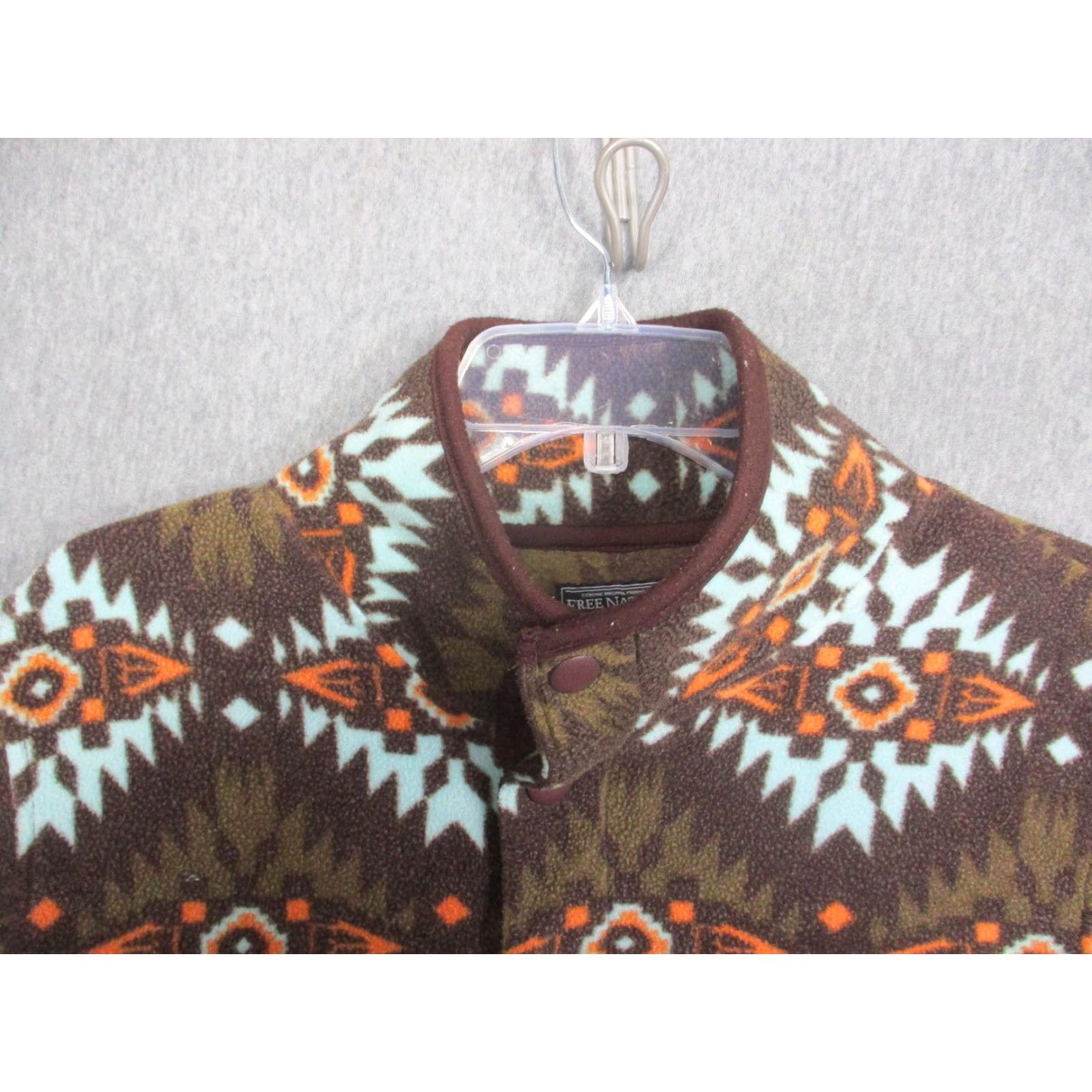 Vintage Free Nature Fleece Pullover Mens Small Brown Aztec Southwest Snap Mock Neck Pullover Geometric Pattern Sweater Men's Brown Aztec Mock Neck Pullover Size US S / EU 44-46 / 1 - 5 Thumbnail