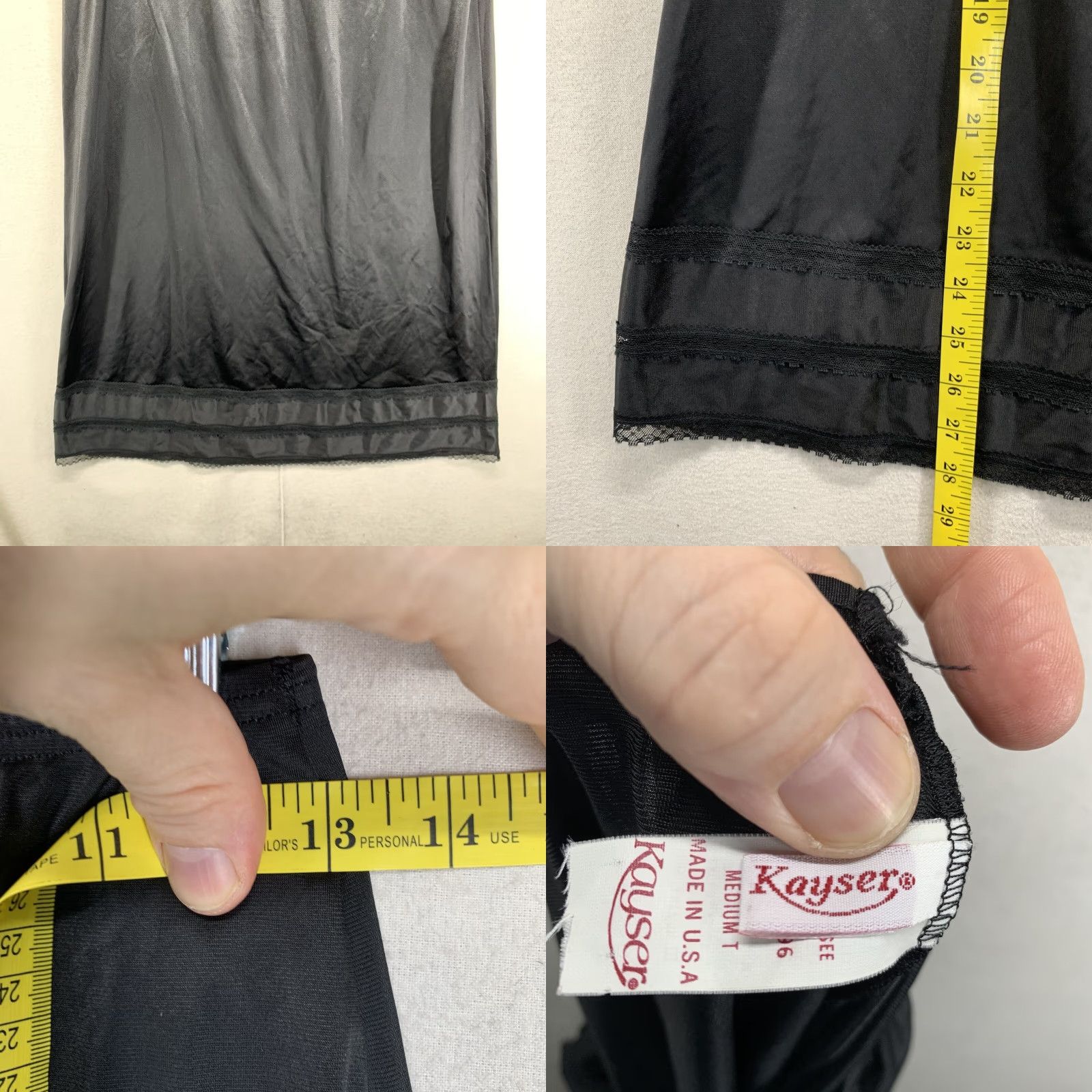 Vintage VINTAGE Kayser Black Nylon Slip Women’s Medium 28in Waist 1970s Retro Rockabilly Made in USA Size ONE SIZE - 8 Thumbnail