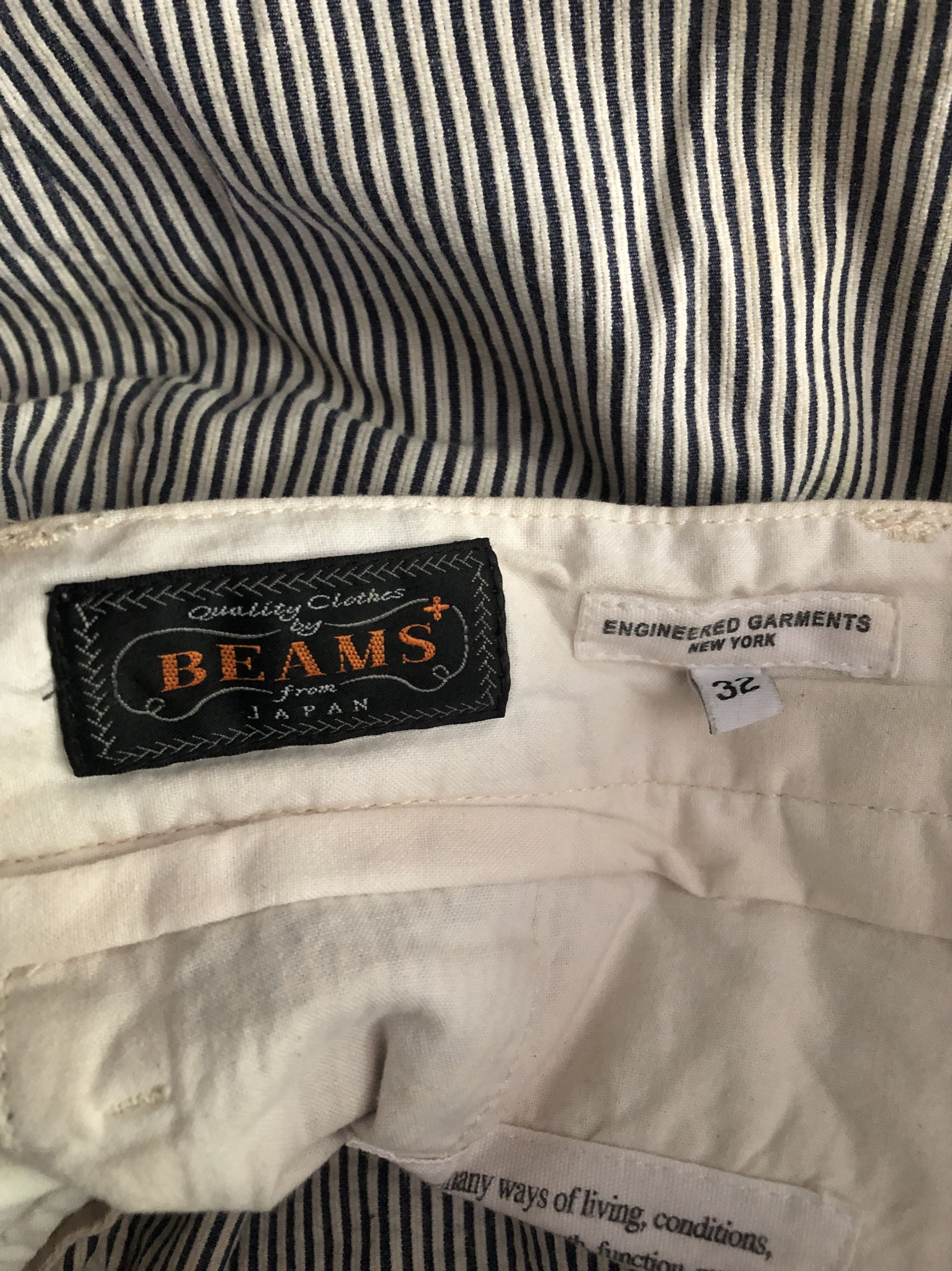 Beams Plus × Engineered Garments Engineered Garments x BEAMS Hickory Stripe Shorts Workwear Size US 32 / EU 48 - 3 Thumbnail