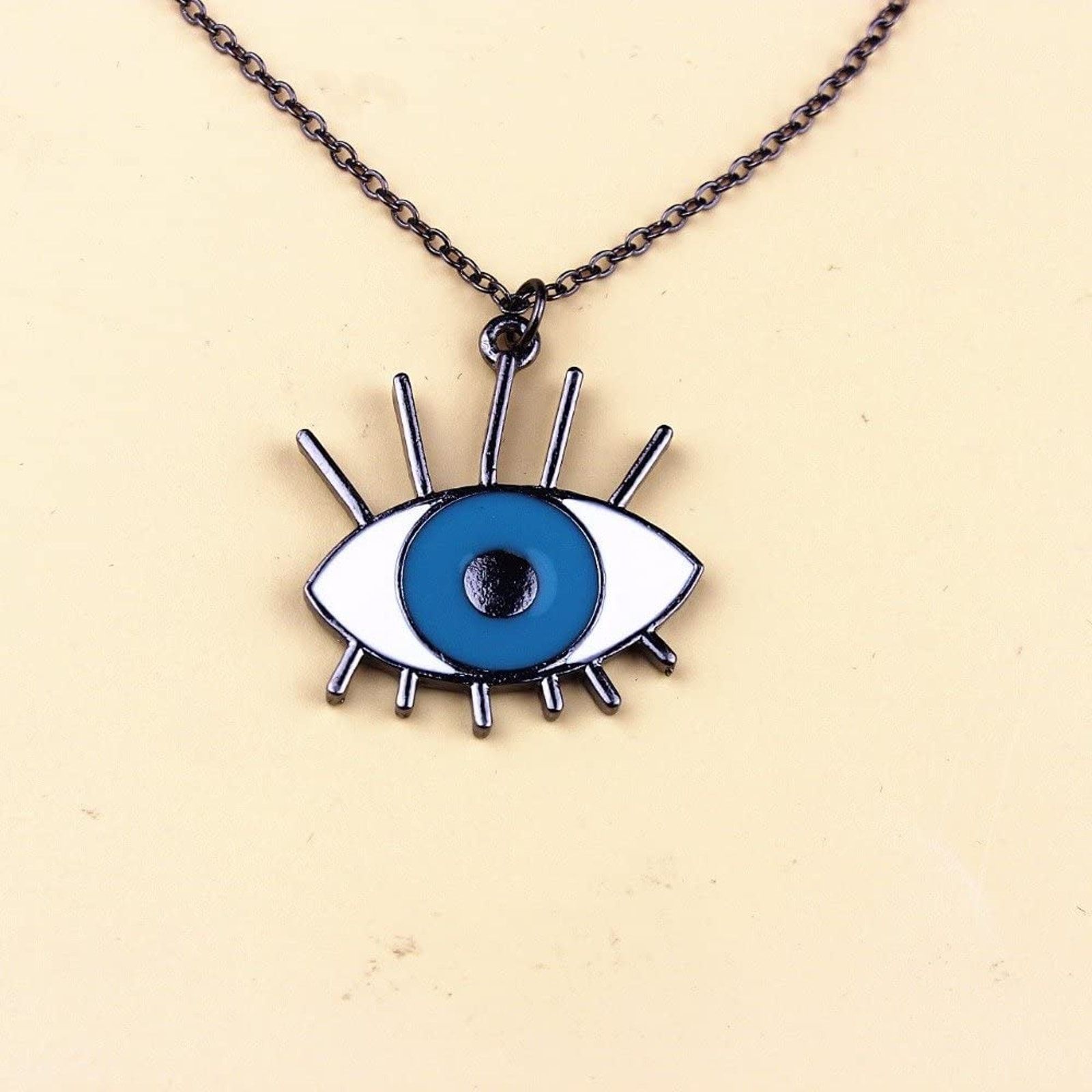 & Other Stories Eye with Blue and Black and Four Lashes Charm Necklace Size ONE SIZE - 3 Thumbnail