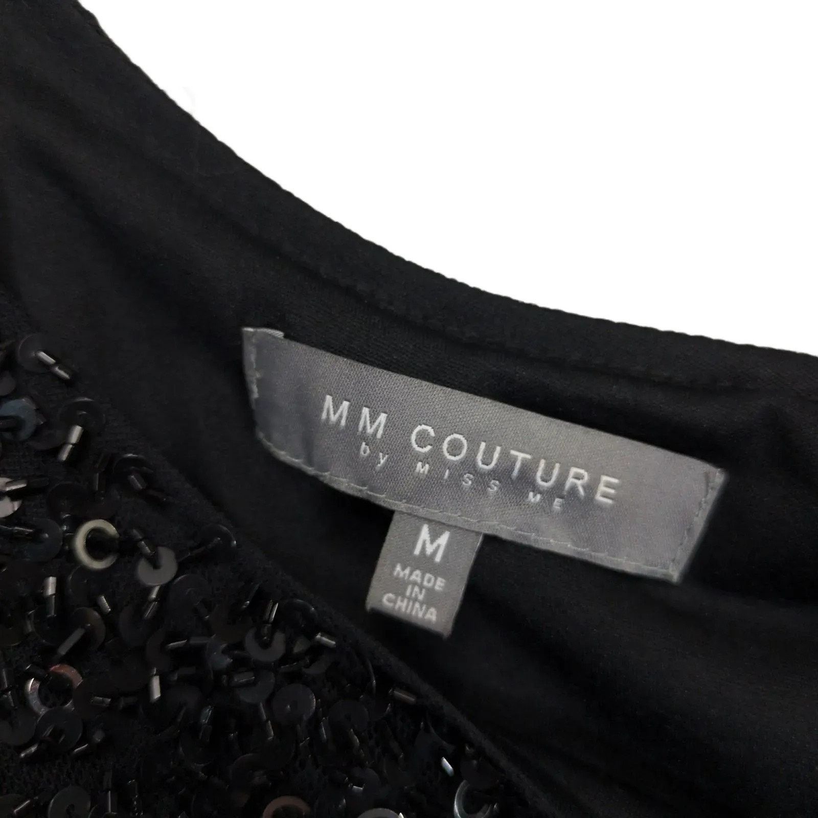 Miss Me MM Couture by Miss Me Black Sequin Layered Chiffon Dress Size M / US 6-8 / IT 42-44 - 4 Thumbnail