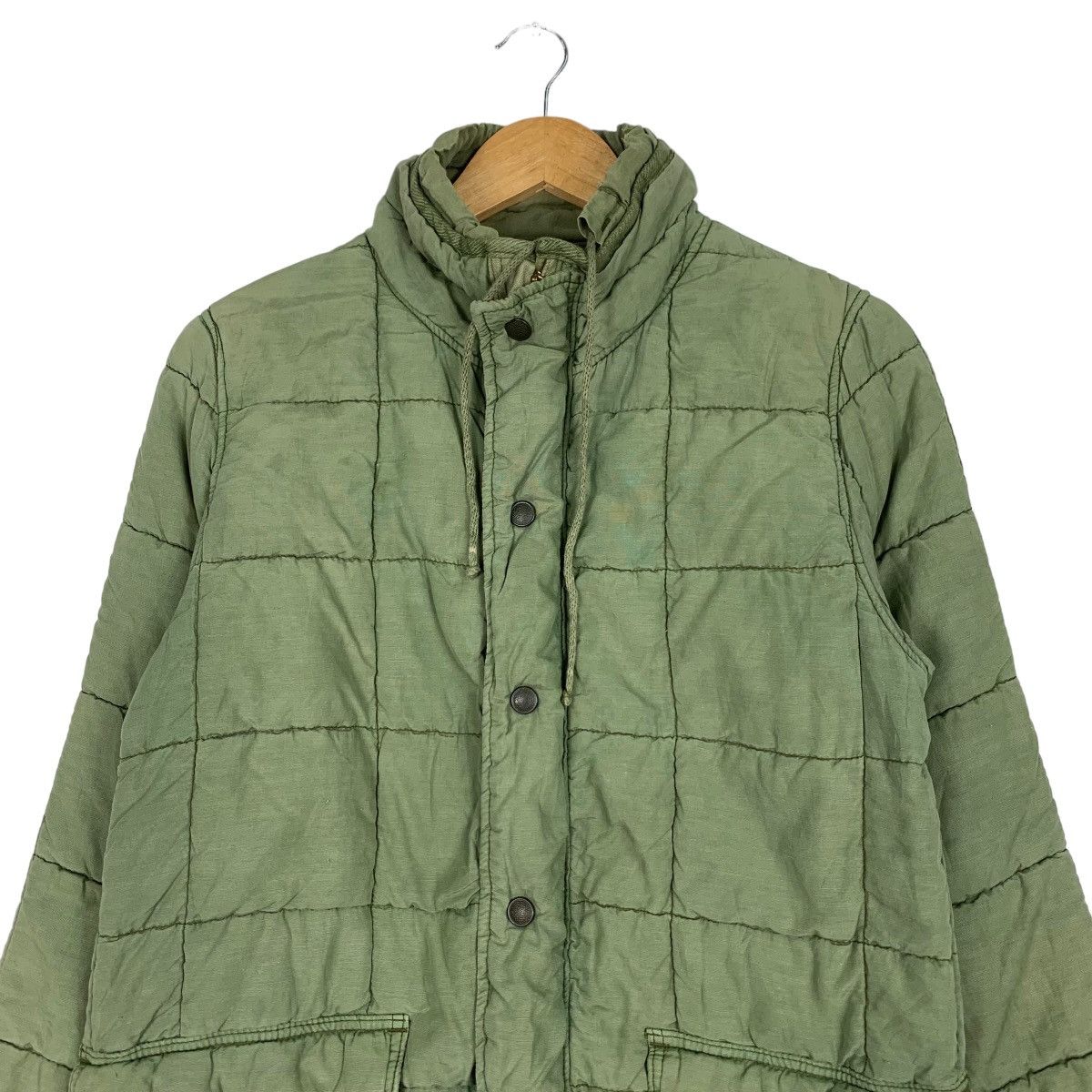 Vintage DENIM DUNGAREE Cotton Khaki Quilted Jacket #0941-C42 Size US S / EU 44-46 / 1 - 2 Thumbnail