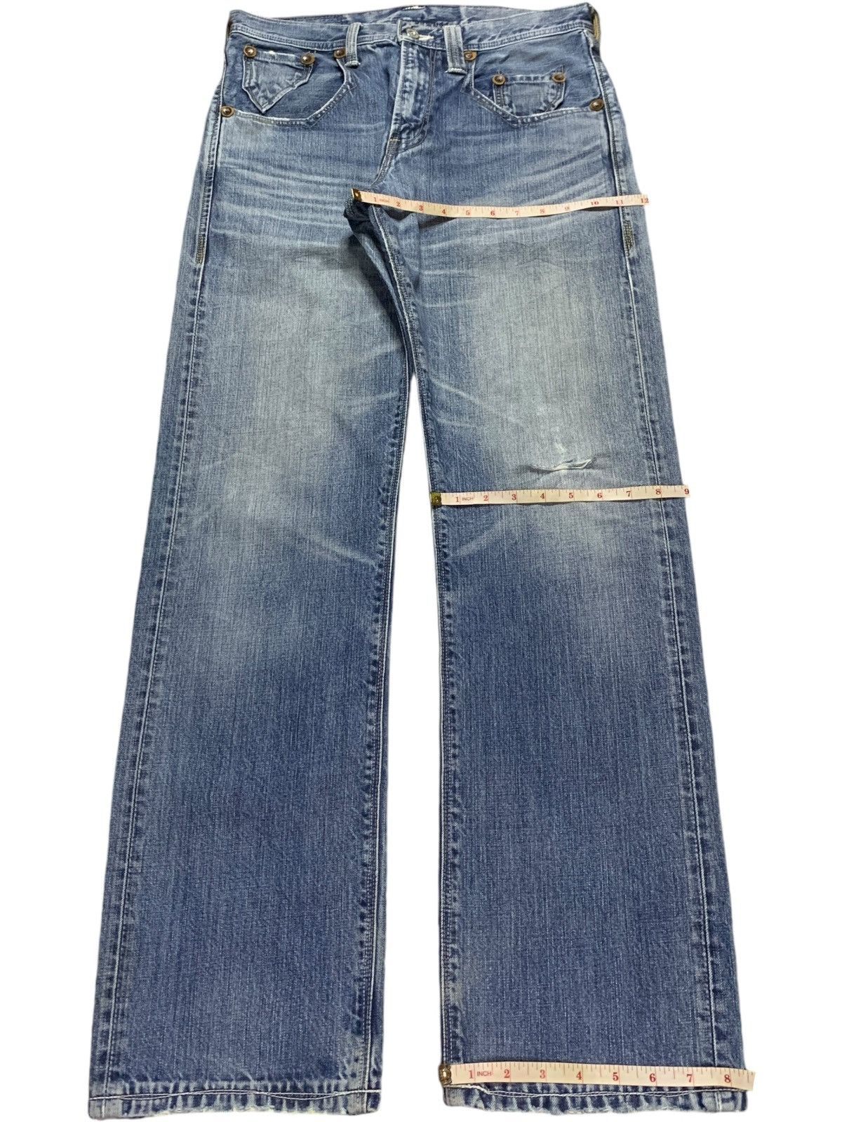 Levi's Vintage 90s Levis 502 Faded Blue Wash Distress Baggy Jeans Size US 32 / EU 48 - 14 Thumbnail