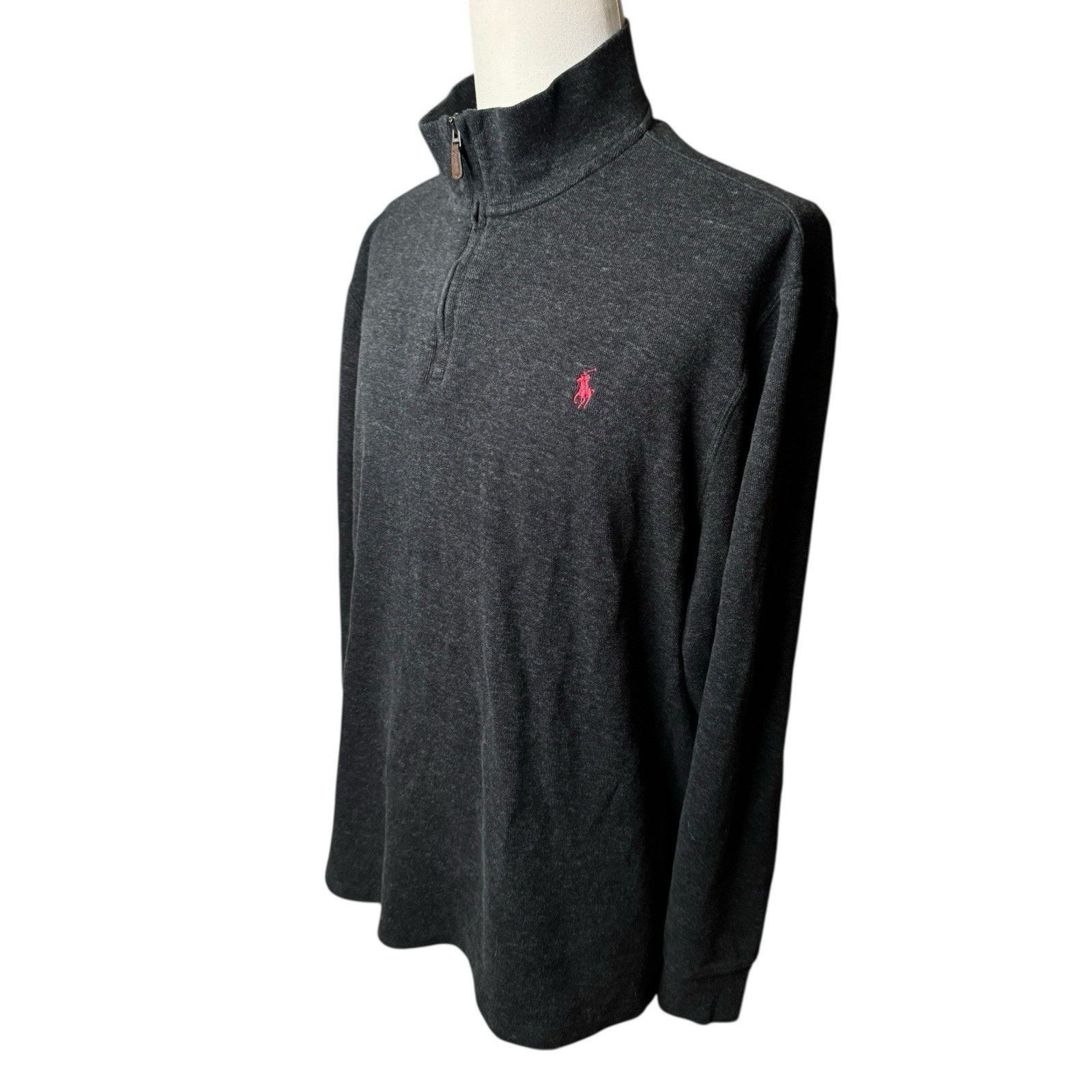 Polo Ralph Lauren Ralph Lauren Quarter Zip Pullover Sweater Men’s 2XL Charcoal Size US XXL / EU 58 / 5 - 2 Thumbnail