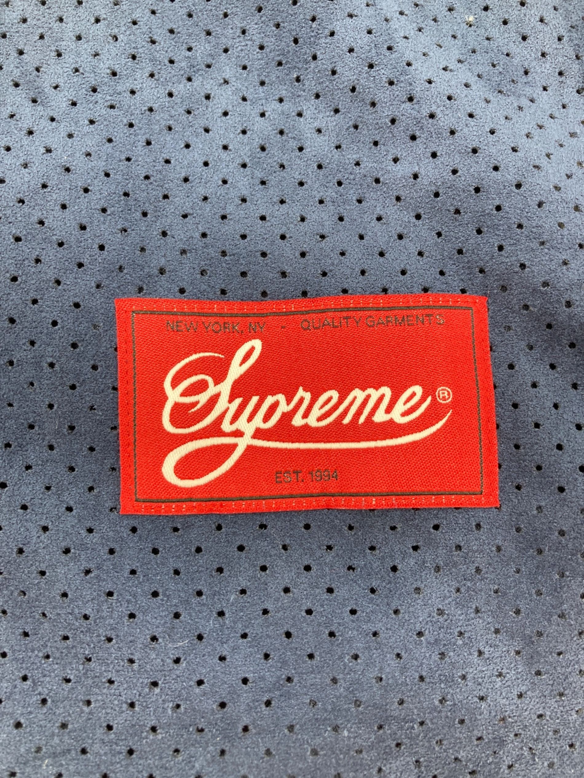 Supreme SUPREME Ultrasuede Mesh Baseball Jersey Navy Size S Size US S / EU 44-46 / 1 - 4 Thumbnail