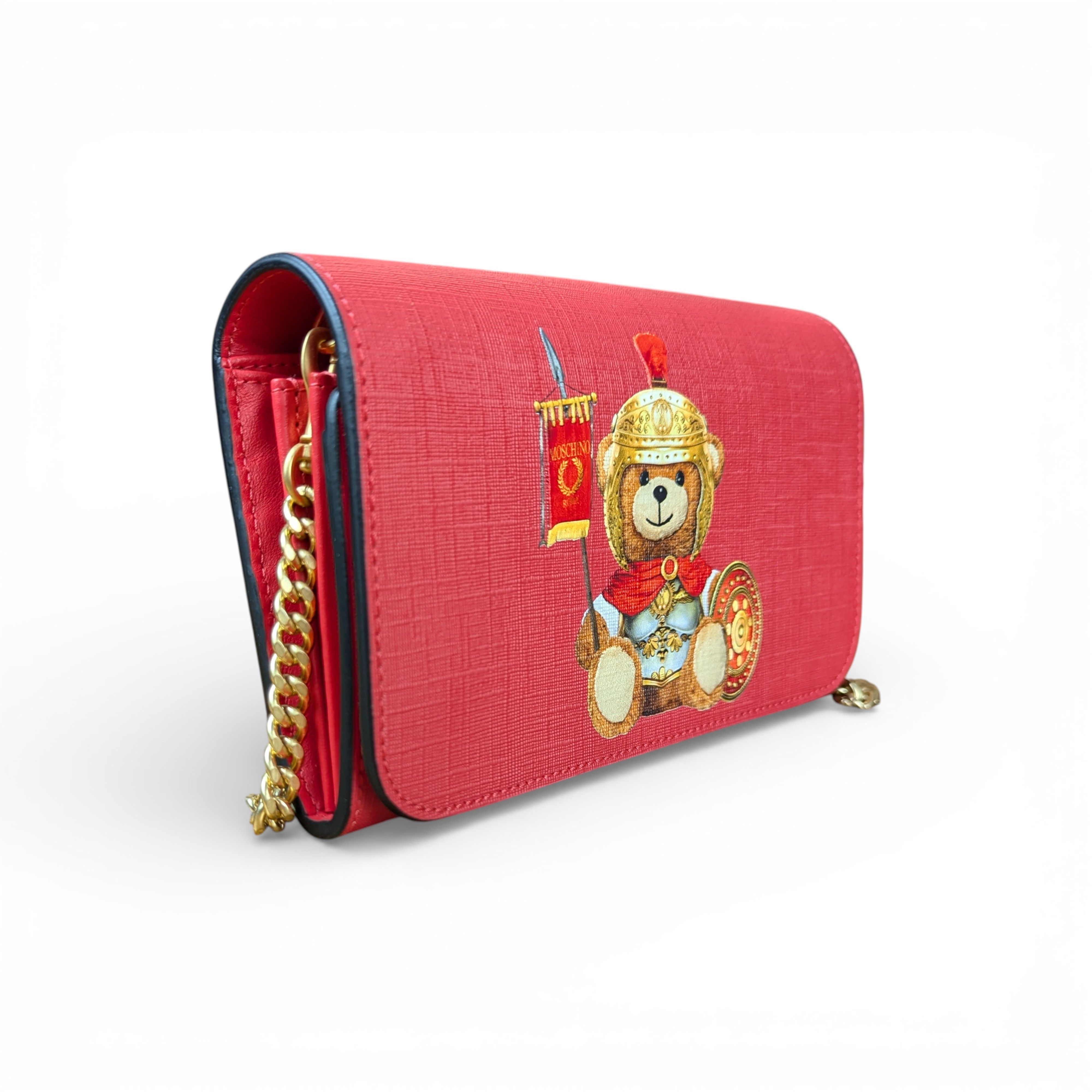 Moschino MOSCHINO COUTURE TEDDY BEAR RED LEATHER SHOULDER / CROSS BAG Size ONE SIZE - 3 Thumbnail