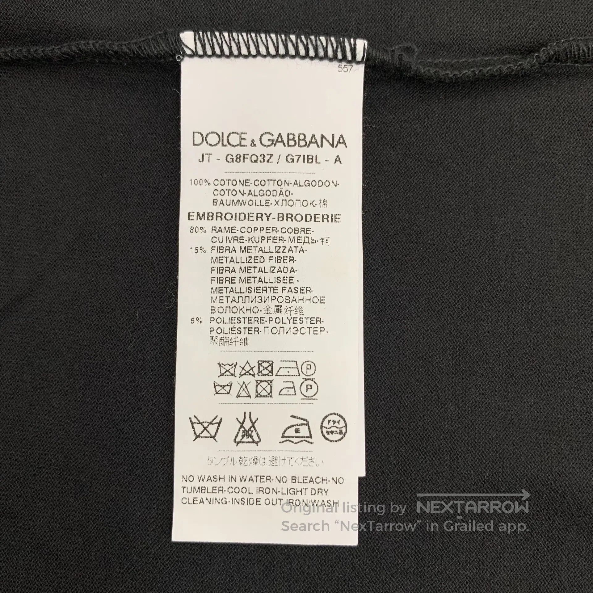 Dolce & Gabbana Dolce Gabbana Black crown bee stud design cotton crew neck Size US M / EU 48-50 / 2 - 9 Thumbnail