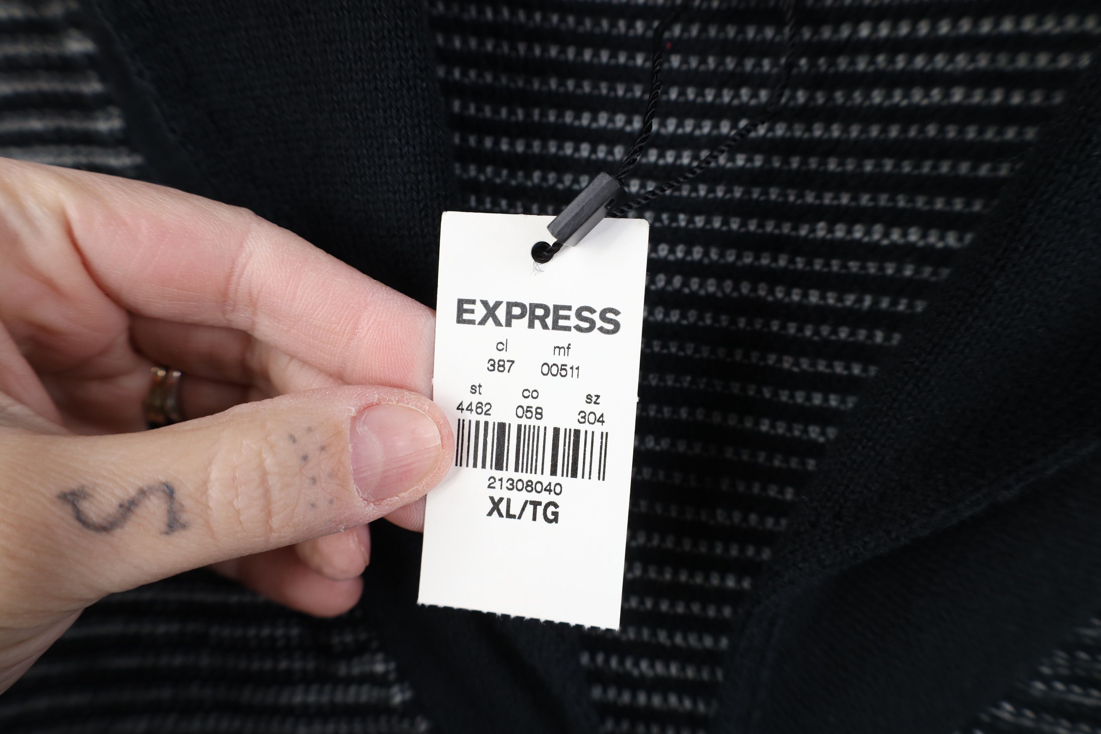 Express New Express Knit Full Zip Shawl Cardigan Sweater Black Size US XL / EU 56 / 4 - 5 Thumbnail