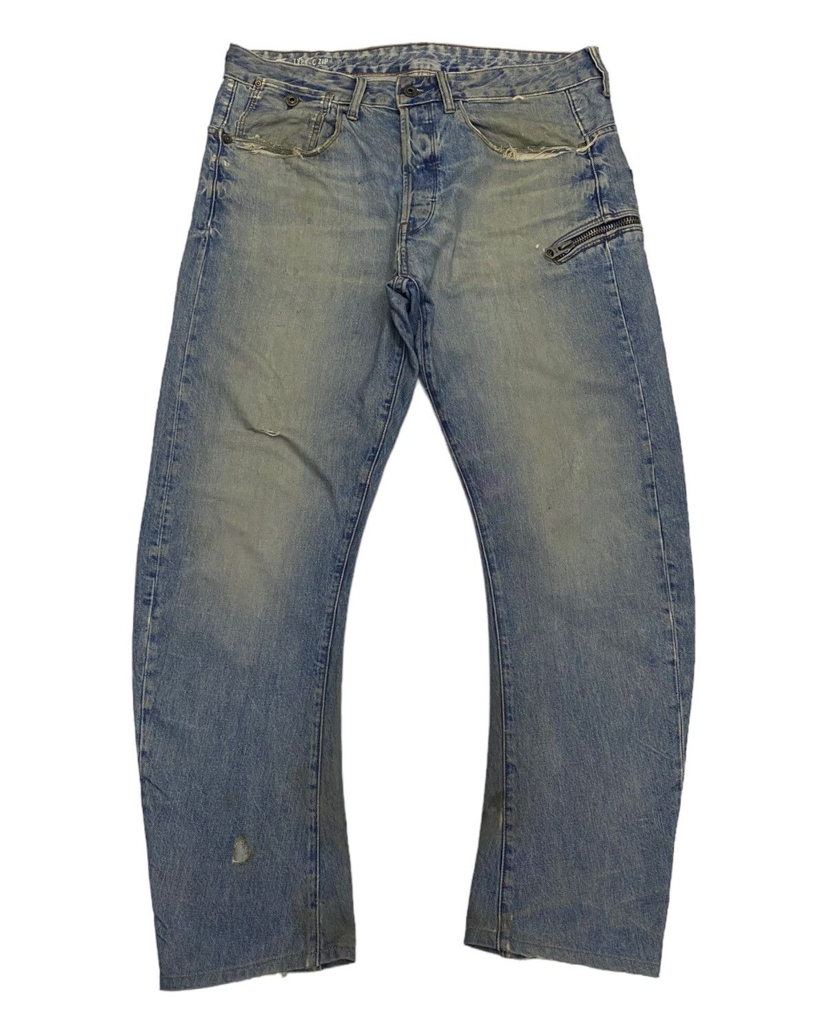 G-Star 🔥G STAR RAW BANANA CURVED TYPE C ZIP THRASHED DISTRESSED Size US 36 / EU 52 - 1 Thumbnail
