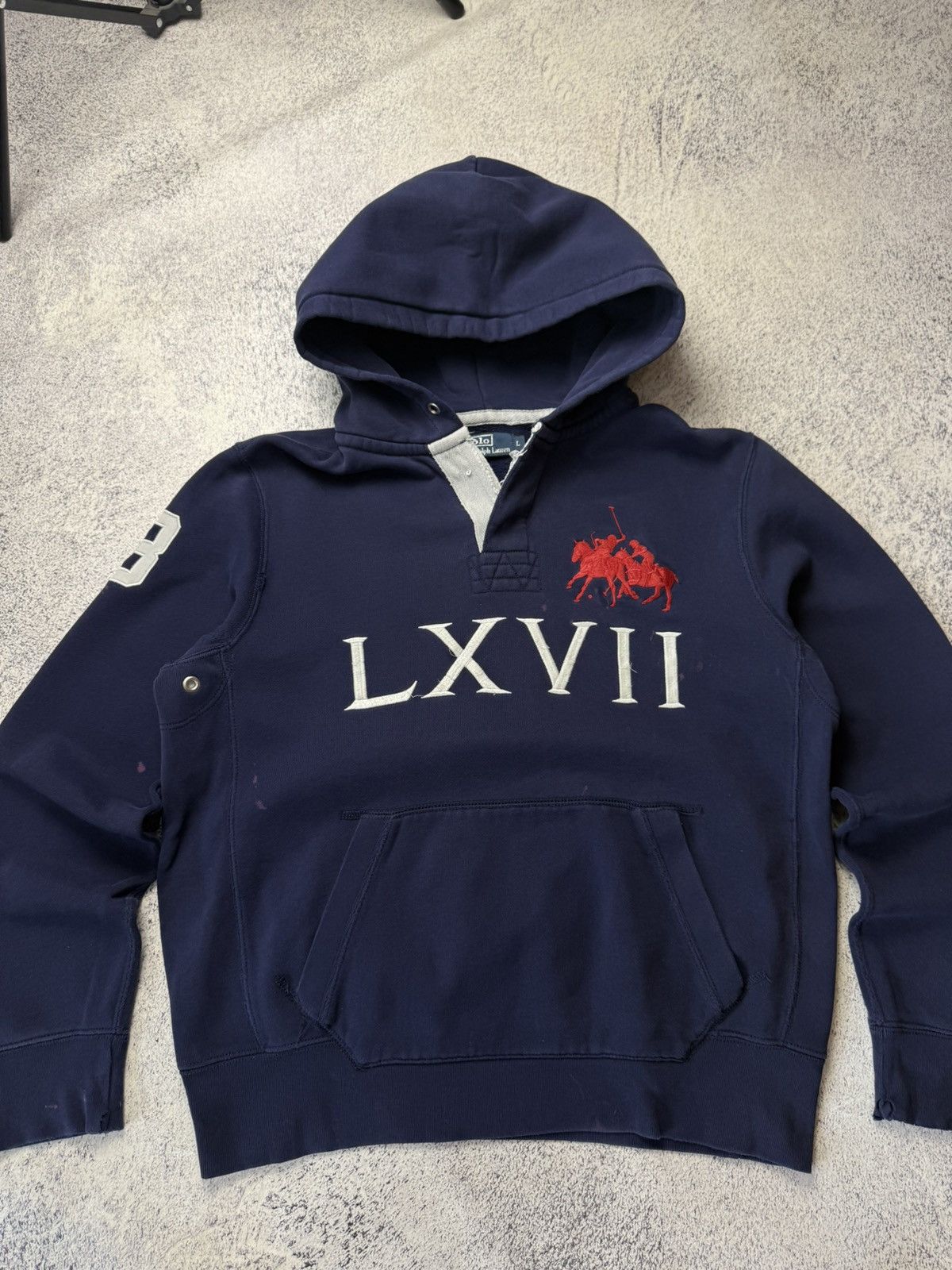 Polo Ralph Lauren Vintage Polo Ralph Lauren Dirty Distressed Hoodie Y2K Size US L / EU 52-54 / 3 - 4 Thumbnail