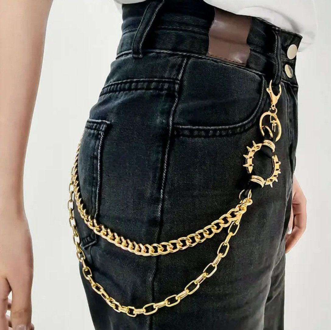 Jewelry Gold Punk Rock Layered Pants Chain Size ONE SIZE - 4 Thumbnail