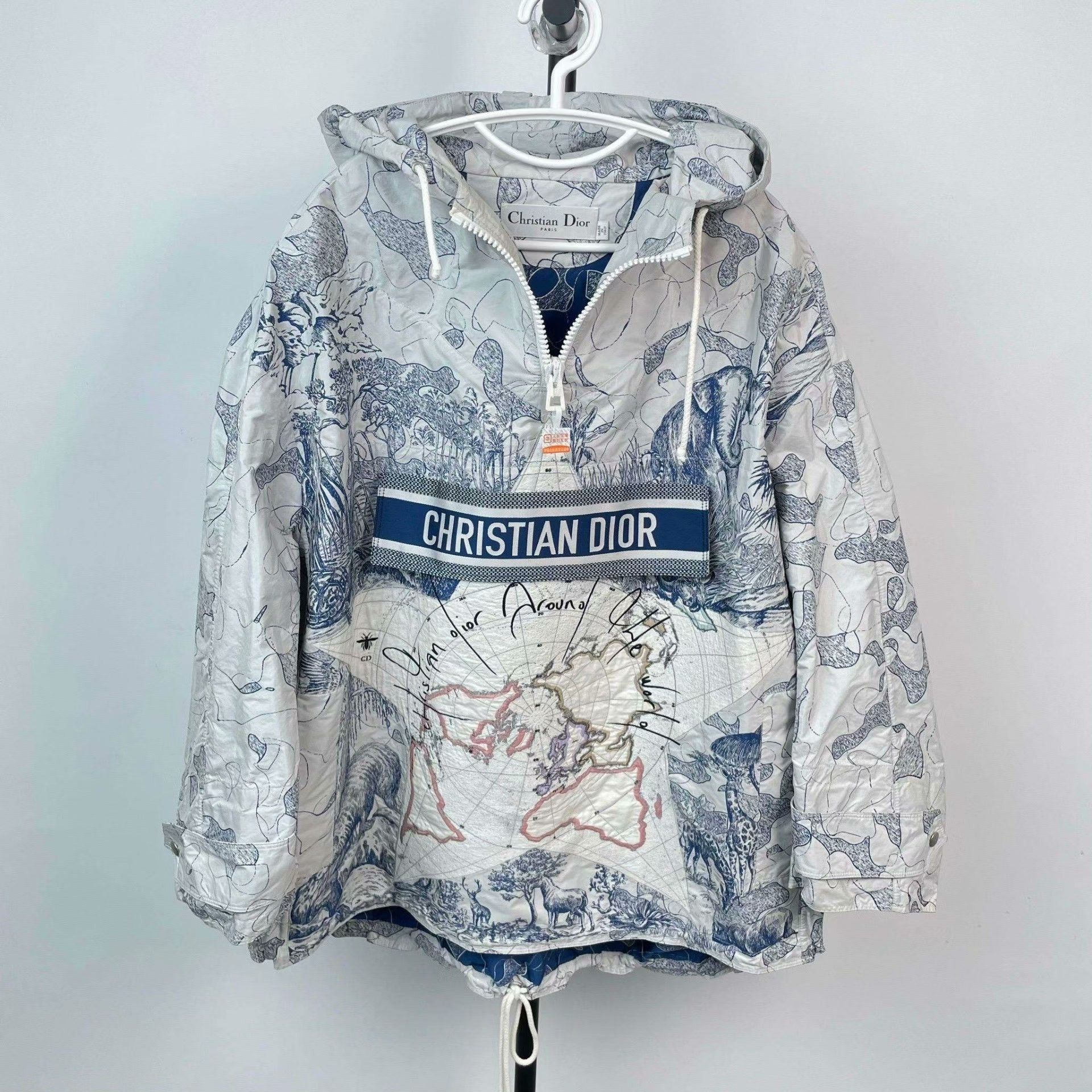 Dior Dior Embroidered Blue Hoodie S Women Size S / US 4 / IT 40 - 1 Thumbnail