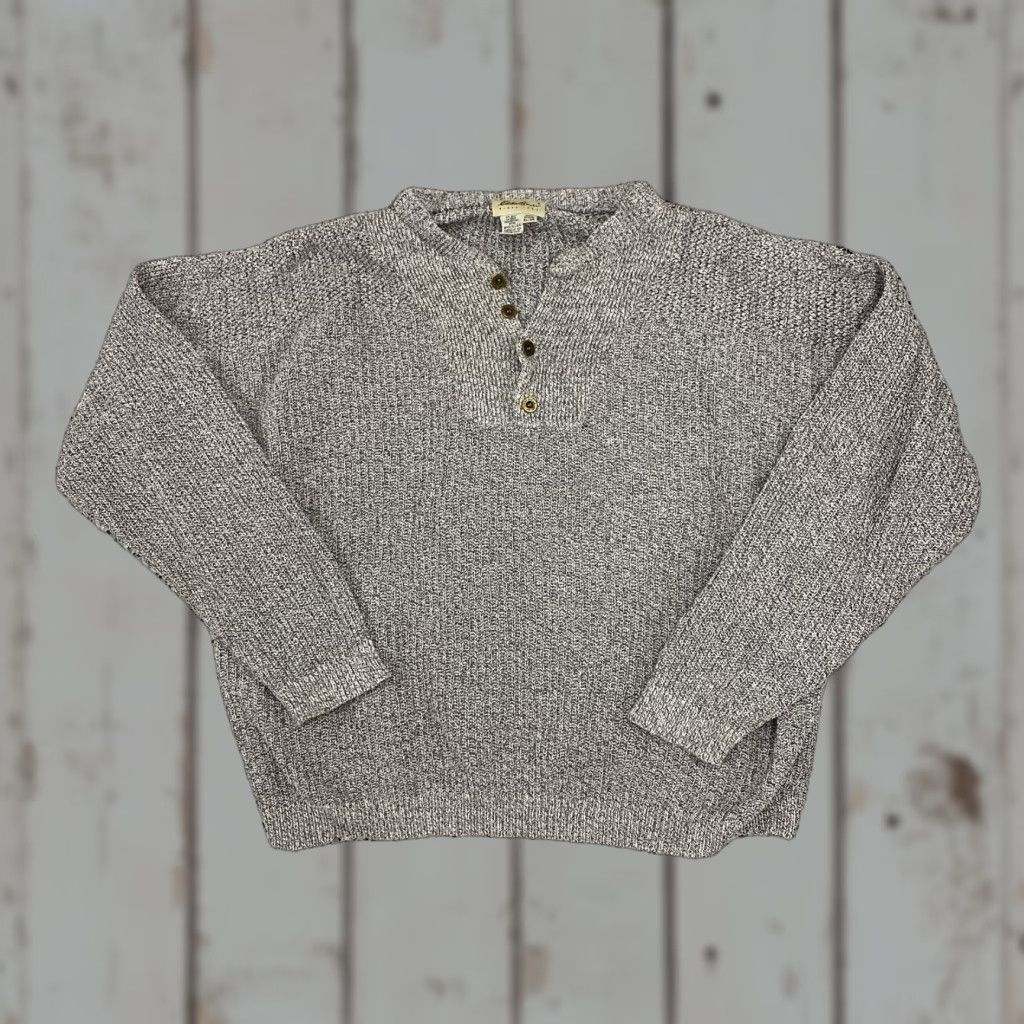 Eddie Bauer VINTAGE Eddie Bauer Knit Sweater Quarter Button Up Mens XL Gray Pullover Knit, Button, Cotton, Regular, Men Size US XL / EU 56 / 4 - 1 Thumbnail