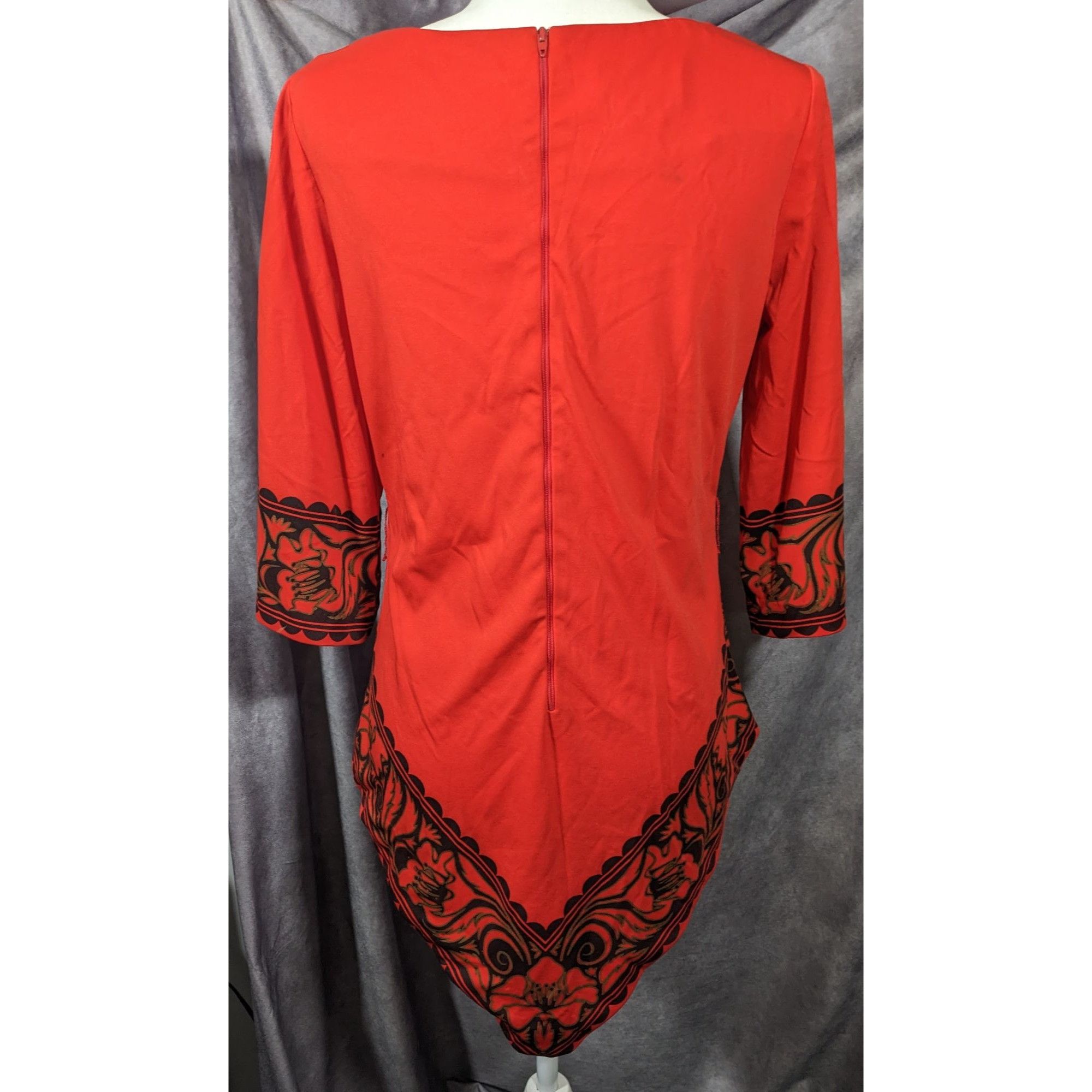 Other Vintage 70s Miss Shaheen Red And Black Gothic Tunic Size 12 Size XL / US 12-14 / IT 48-50 - 14 Thumbnail