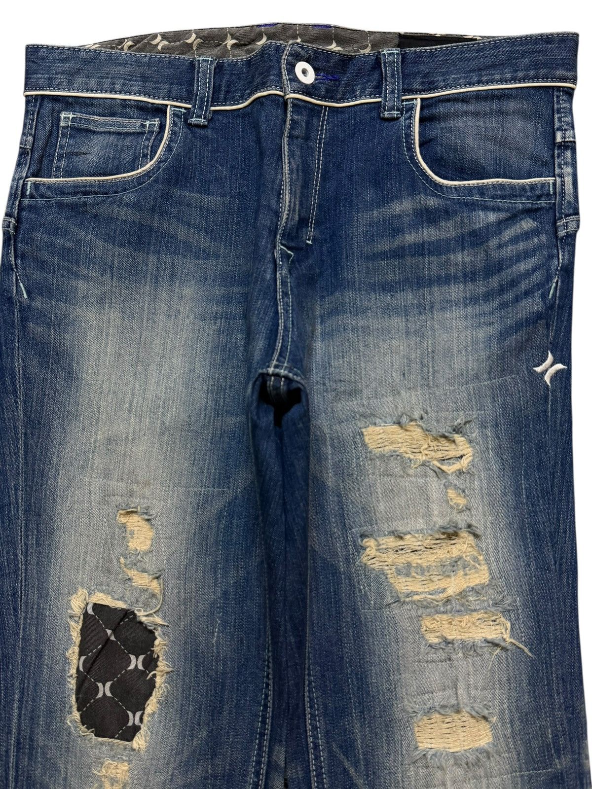 Hurley Vintage Y2K Hurley Blue Faded Wash Distressed Straight Leg Size US 32 / EU 48 - 3 Thumbnail