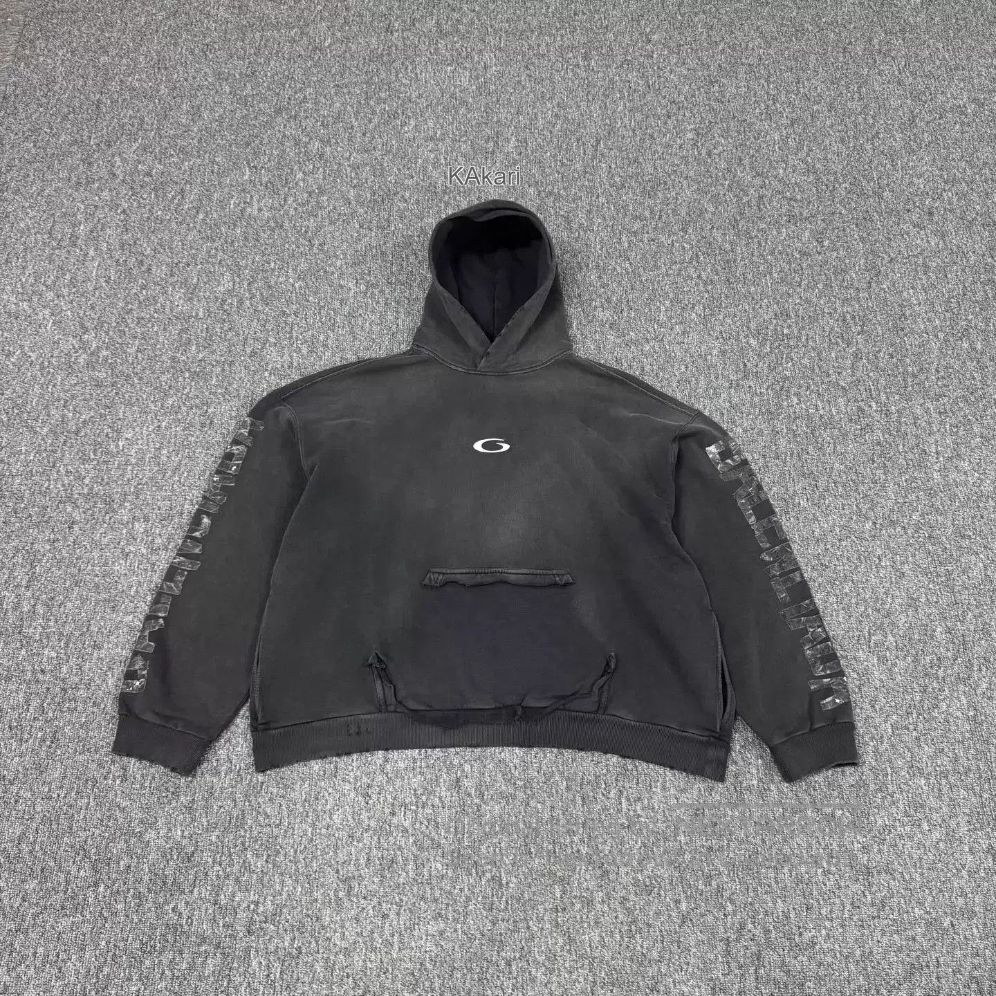 Balenciaga Black Oversized Hoodie with Logo and Side Graphics. Size US M / EU 48-50 / 2 - 1 Thumbnail